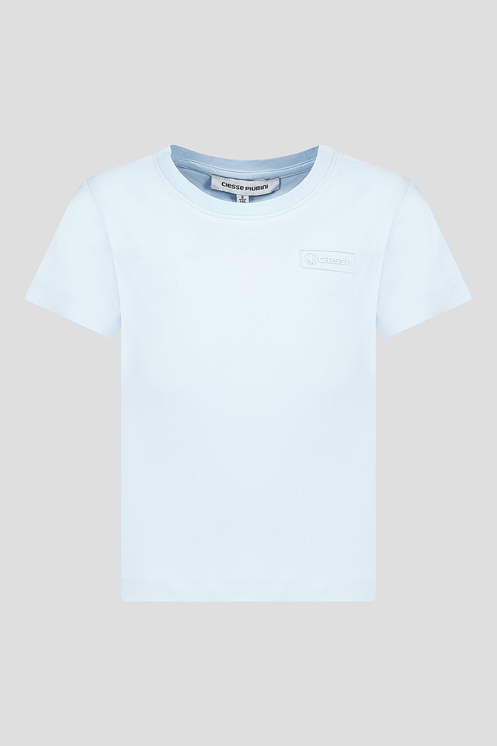T-shirt basica azzurra a maniche corte
