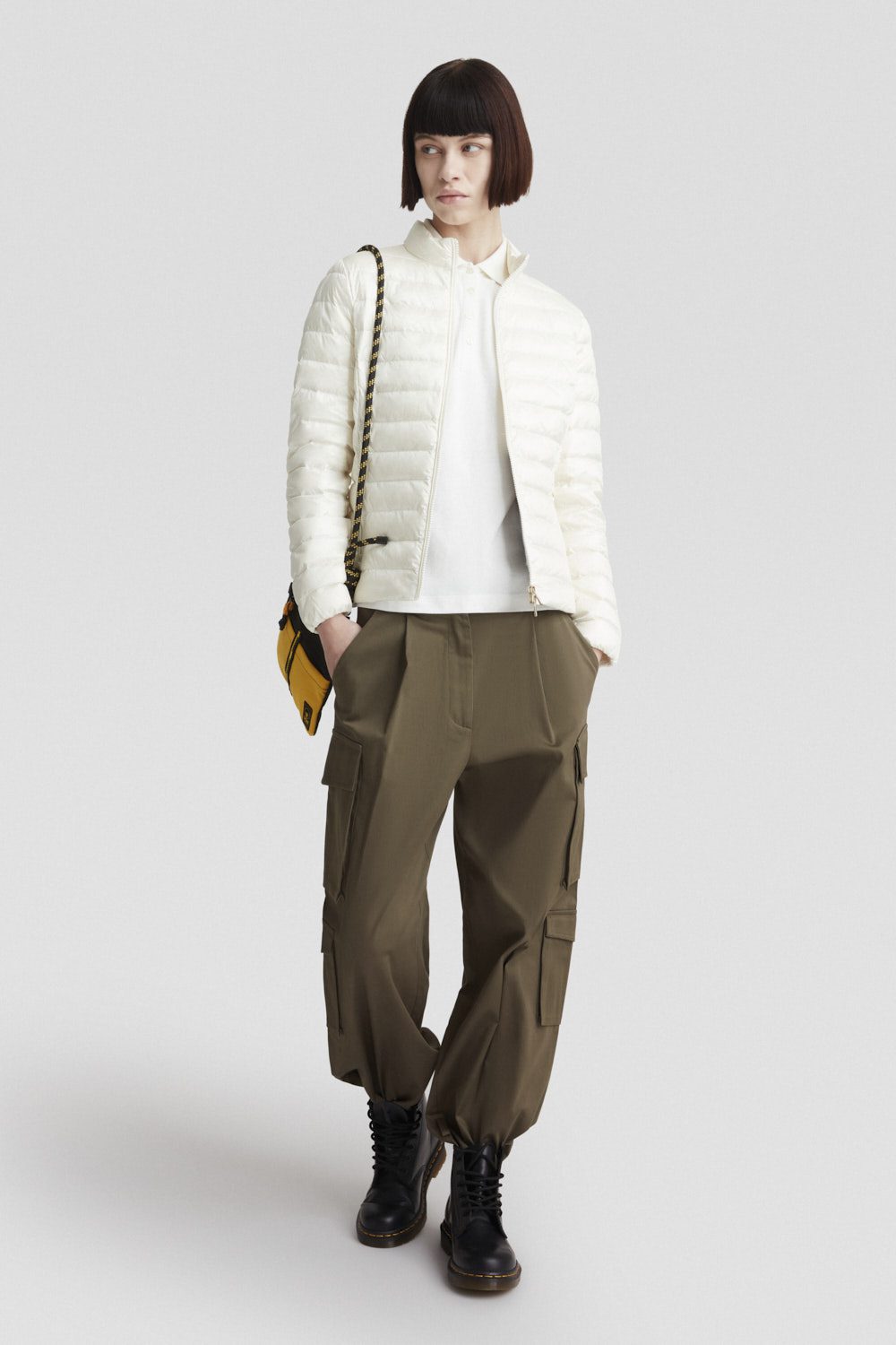 Polo in jersey stretch bianca