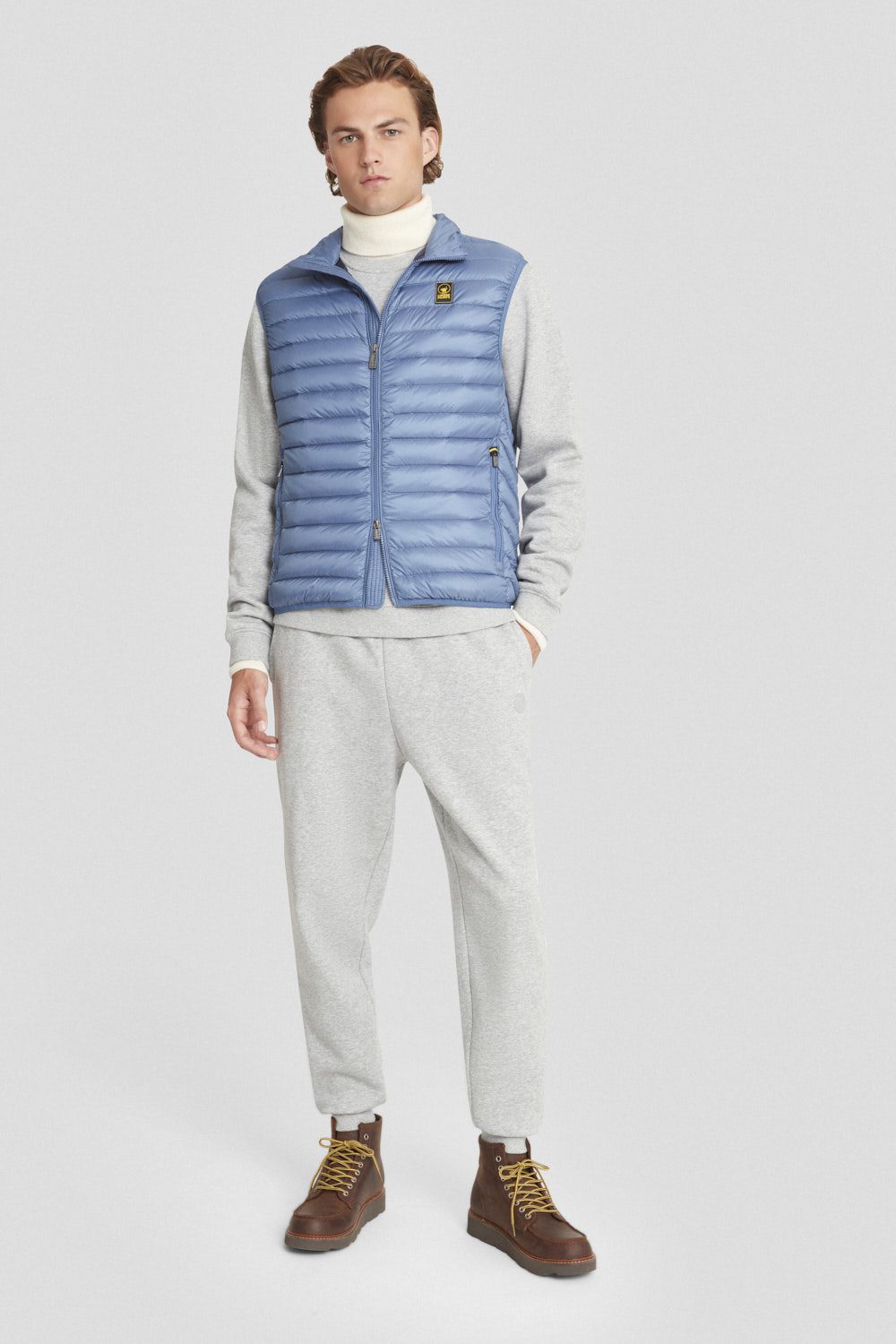 Gilet azzurro in piumino leggero