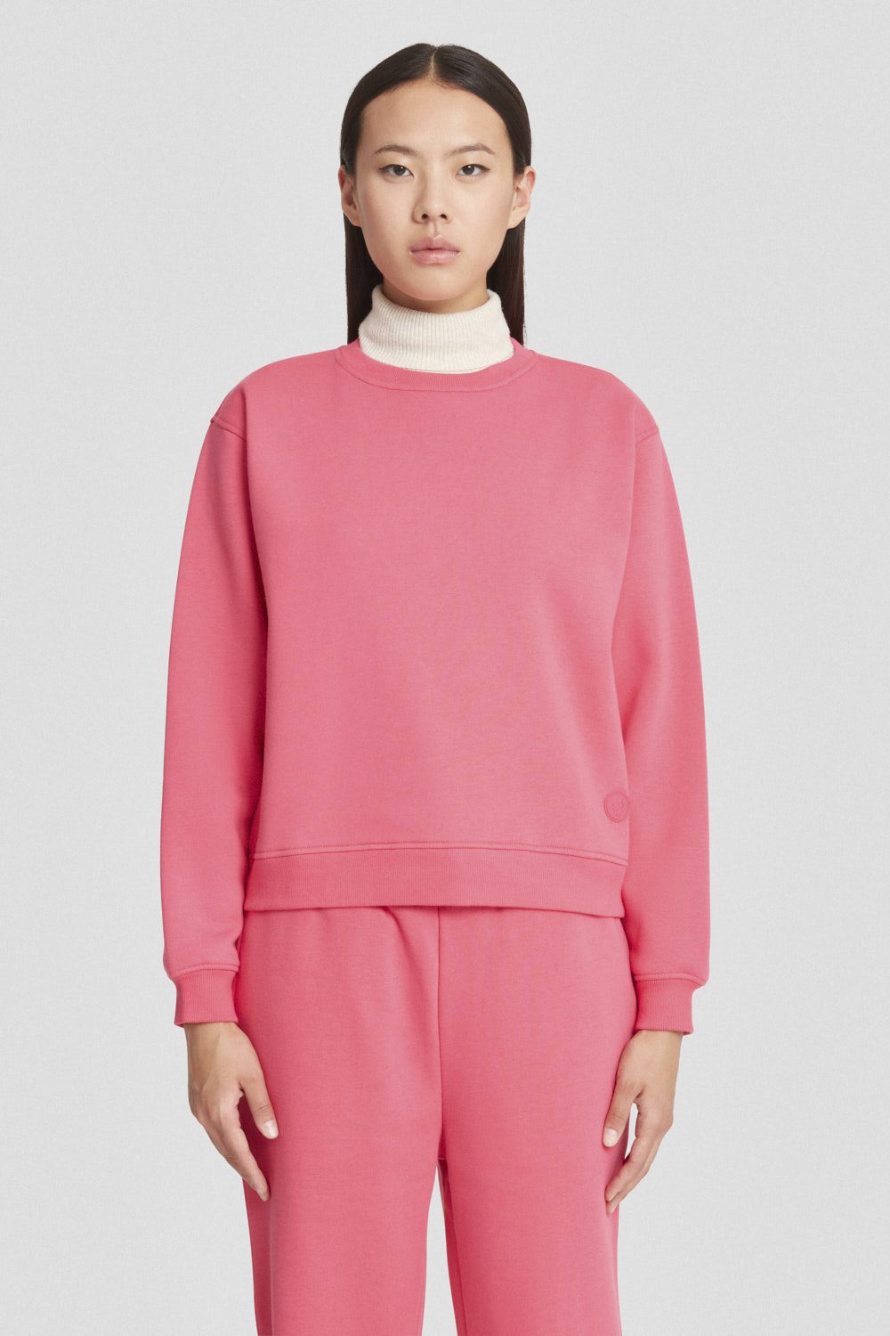 Felpa girocollo fucsia