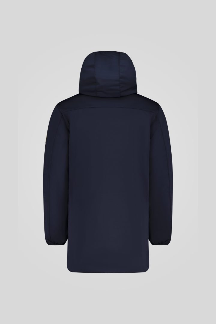 Giacca Lunga Softshell Ciesse Piumini Modello Ysabel - Blu, Con Cappuccio E Zip Impermeabile