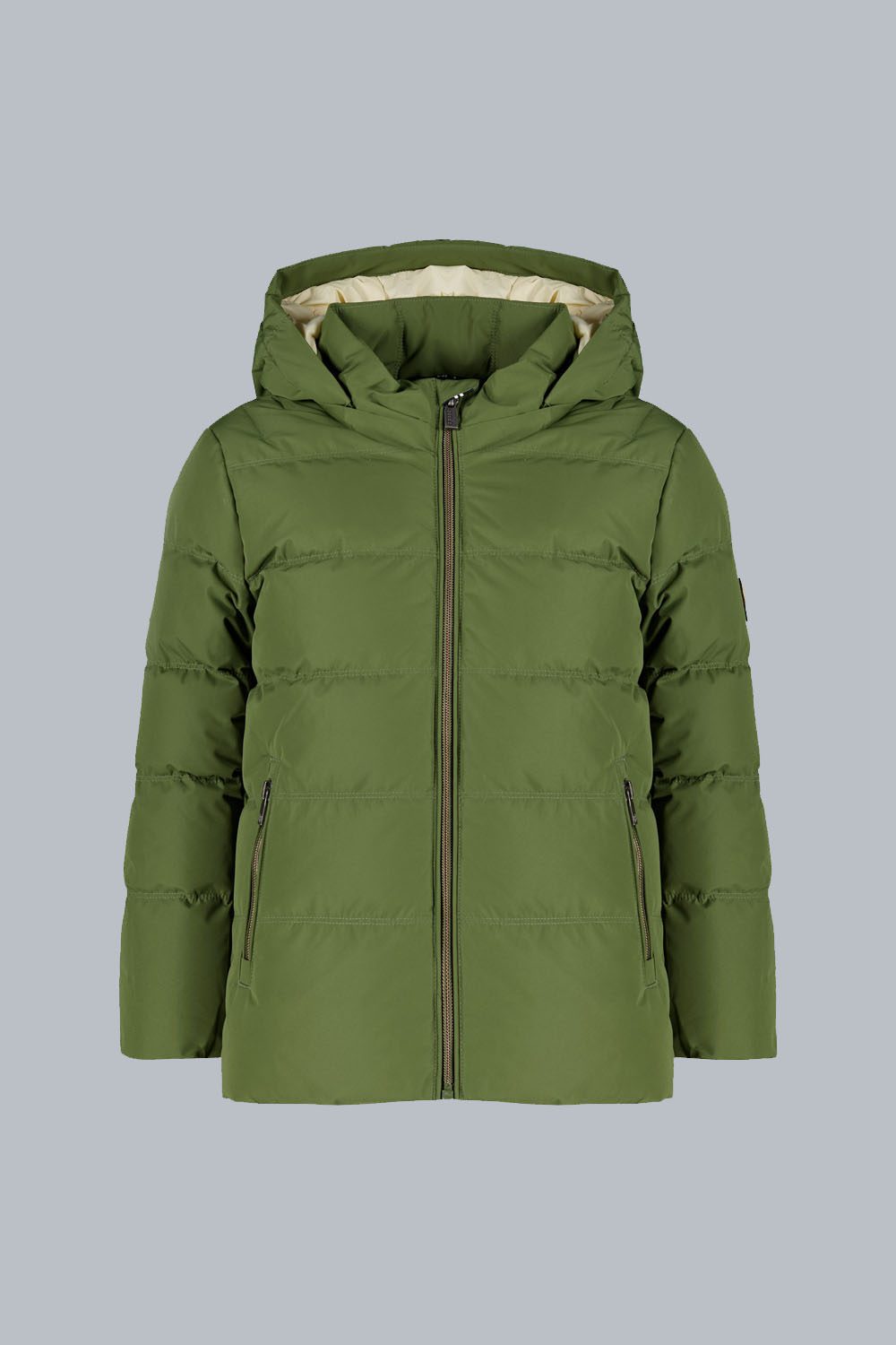 COOPER BOY- PIUMINO IMBOTTITO VERDE MILITARE CON CAPPUCCIO