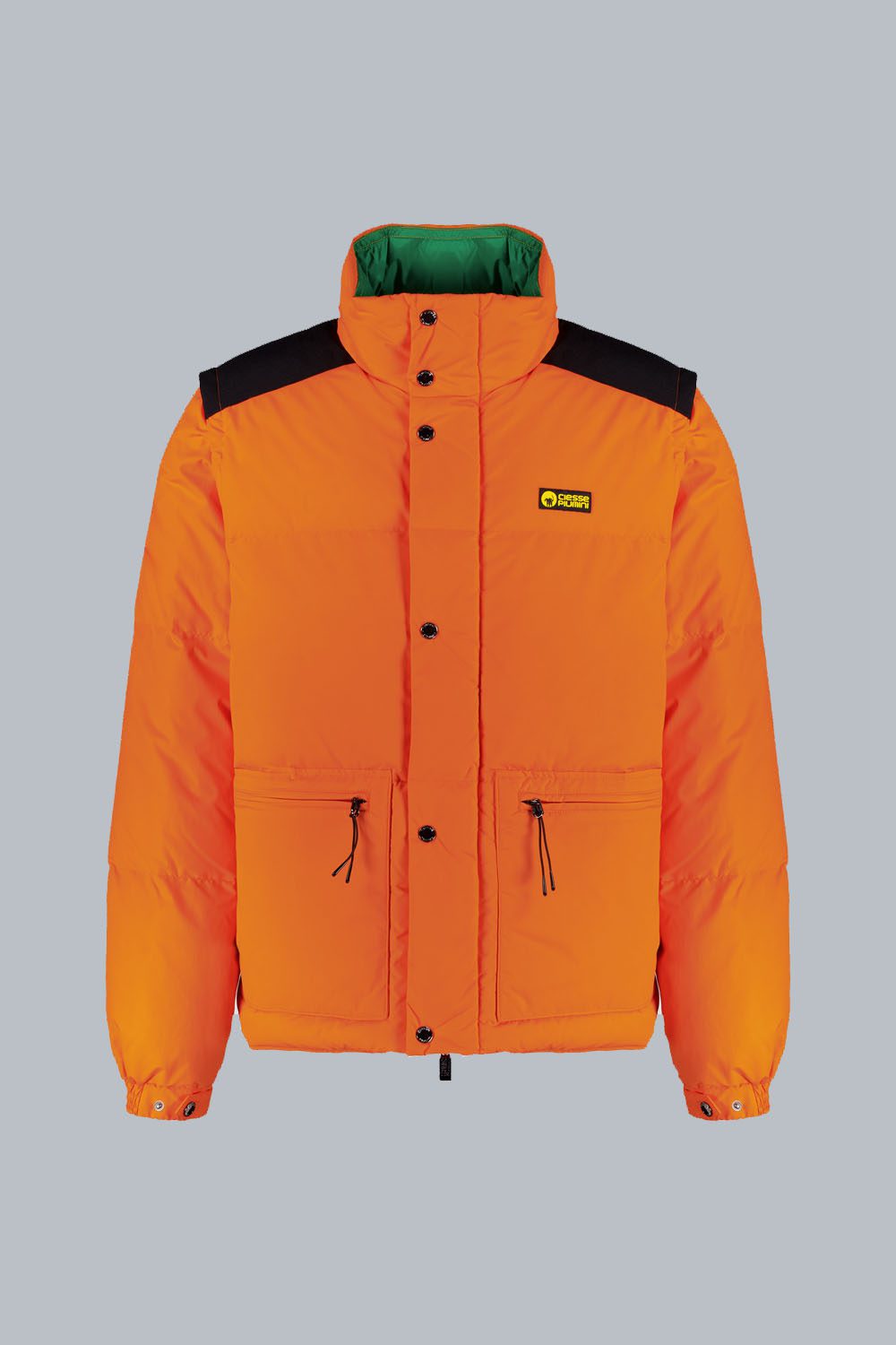 DAKOTA – PIUMINO UNISEX ARANCIONE CON MANICHE STACCABILI 100% RICICLATO