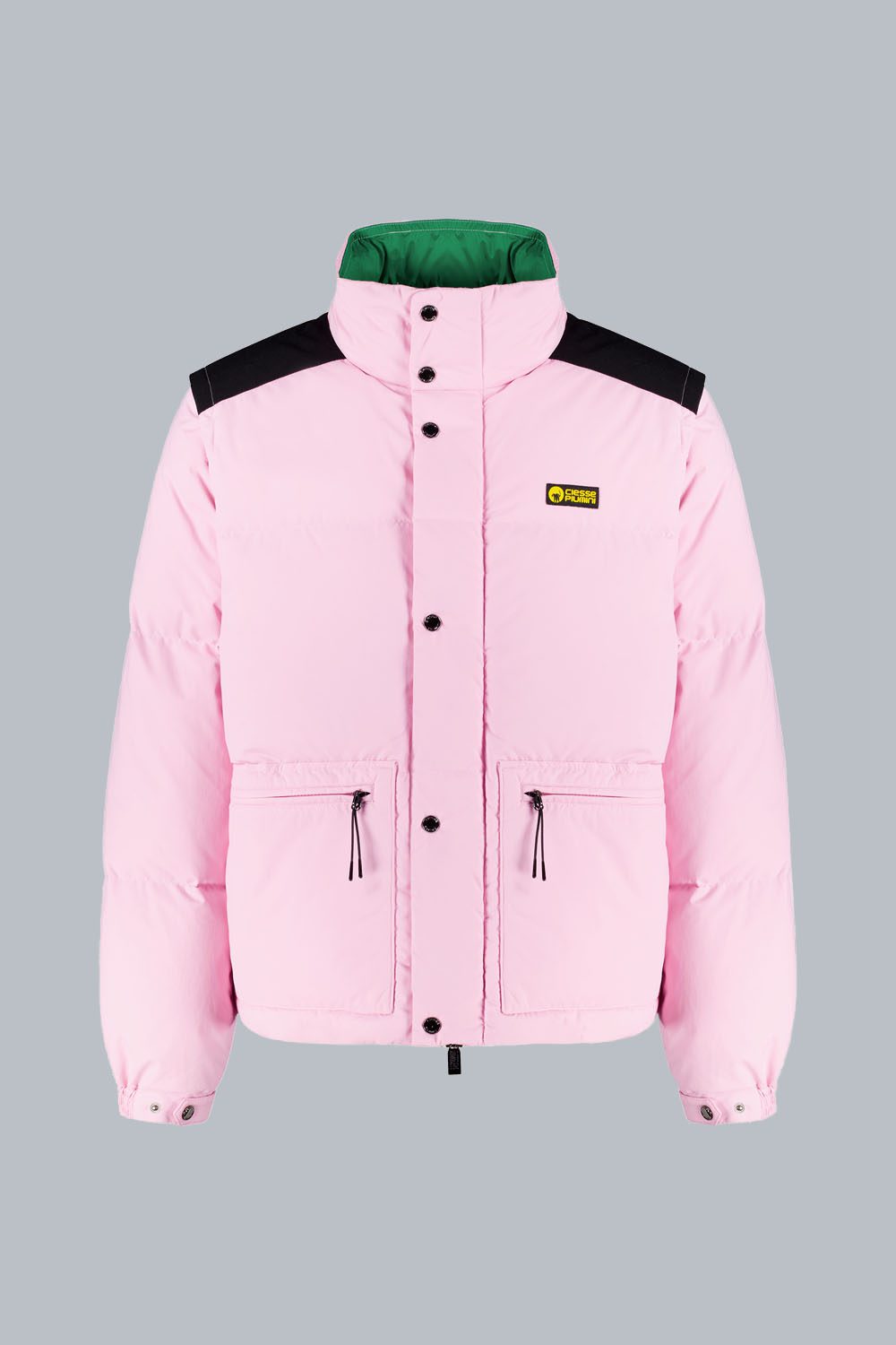 DAKOTA – PIUMINO UNISEX ROSA CON MANICHE STACCABILI 100% RICICLATO