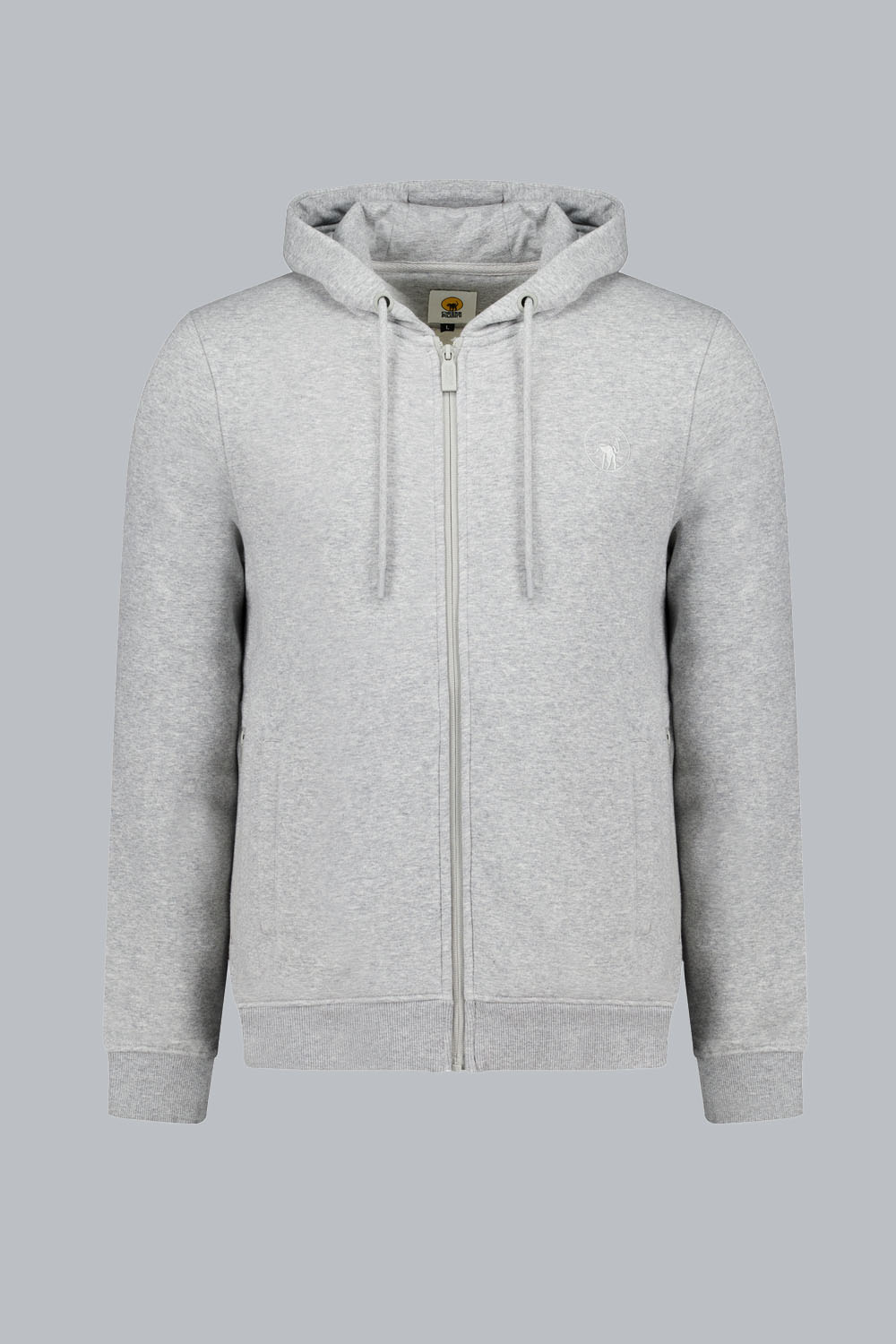 HAZY 2.0 - Felpa full zip grigia con cappuccio