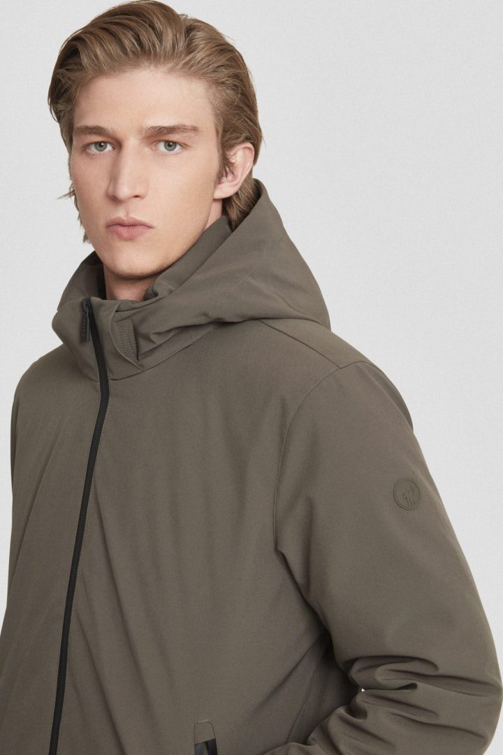 Cappotto Idrorepellente Uomo Cappuccio Tasca Porta Cappotto Marrone 0909 Pardo 118 202204281059541563
