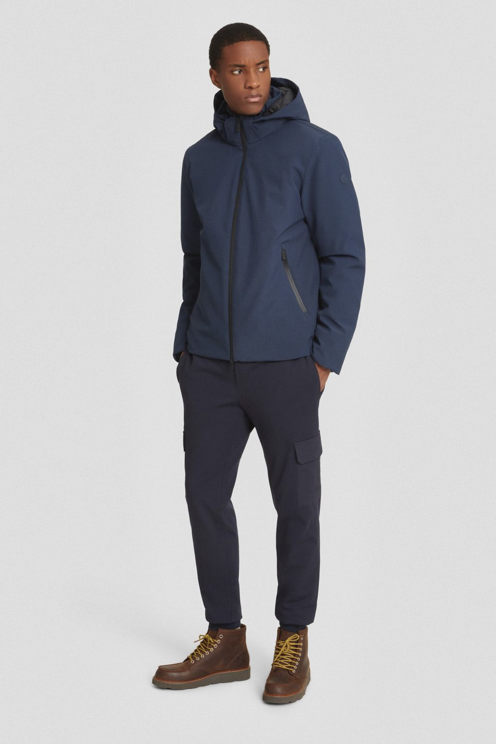 Giacca corta blu in softshell