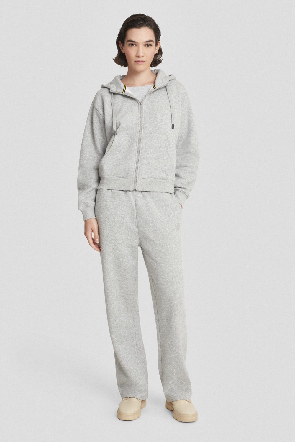 Pantaloni ampi grigi in cotone