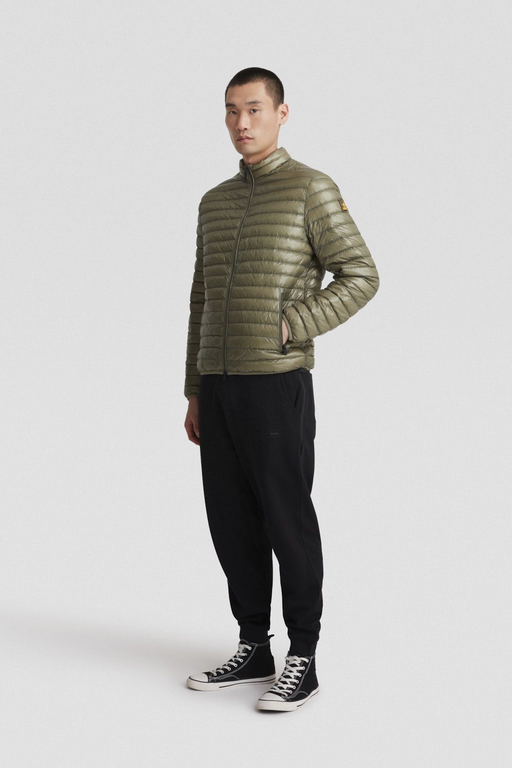 Giacca verde in nylon leggera