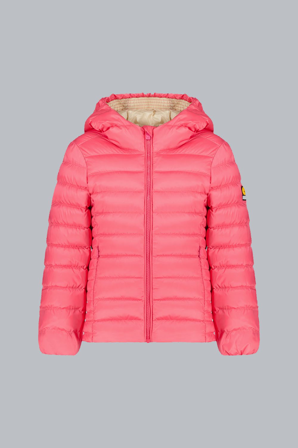 KARIS GIRL - Piumino rosa corallo 800 fill power con cappuccio