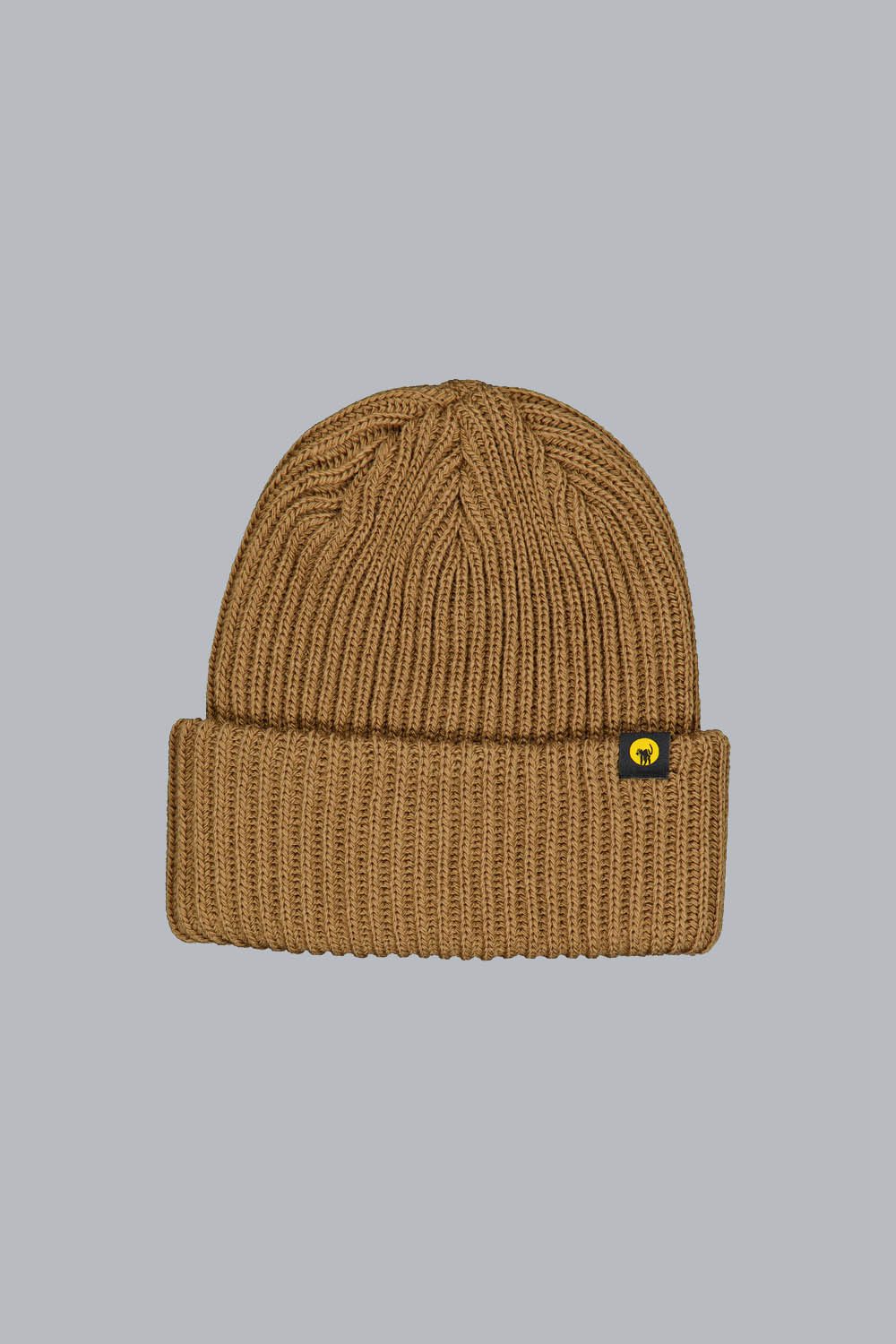 KIP - Cappello unisex in maglia beige con risvolto