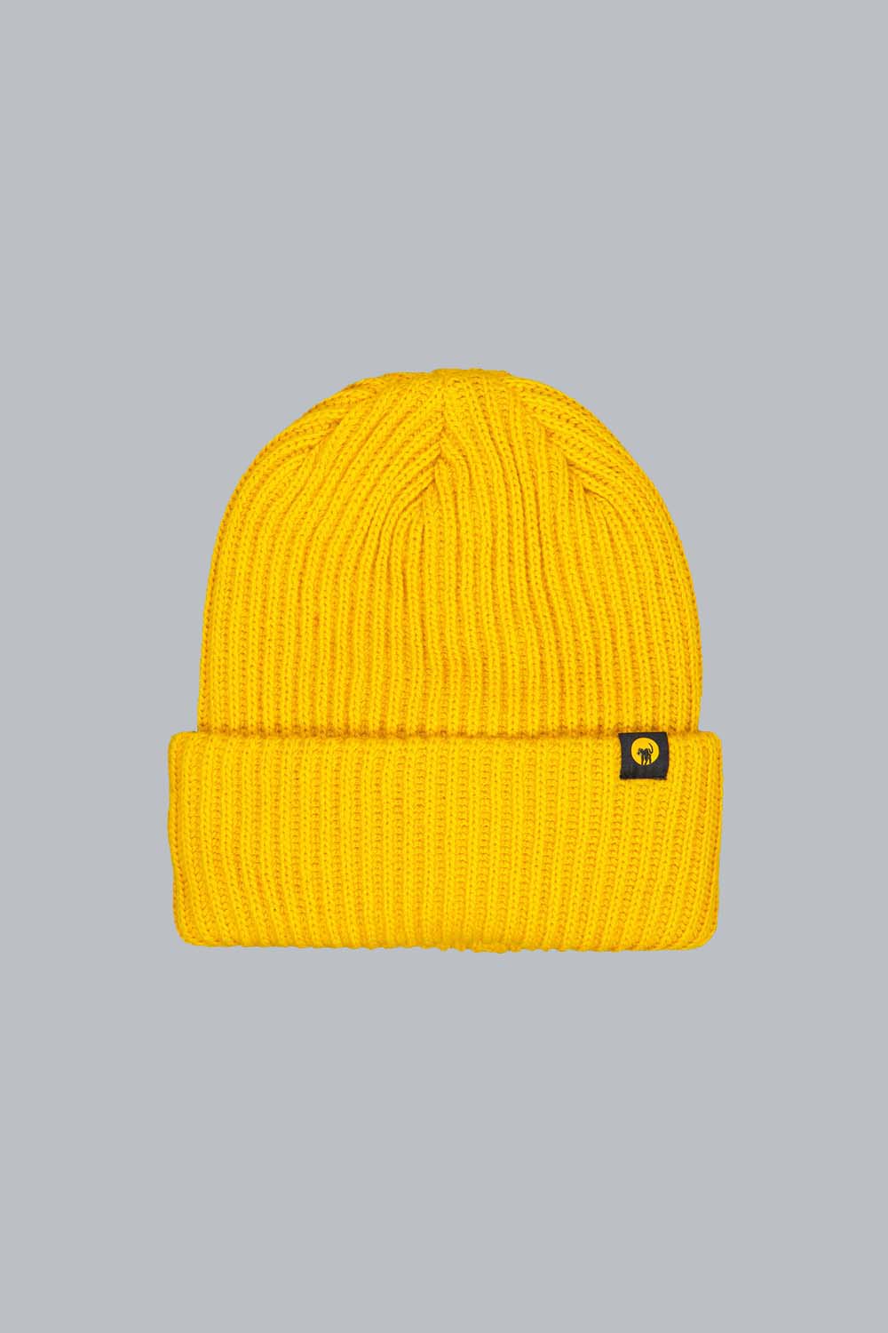 KIP - Cappello unisex in maglia giallo con risvolto