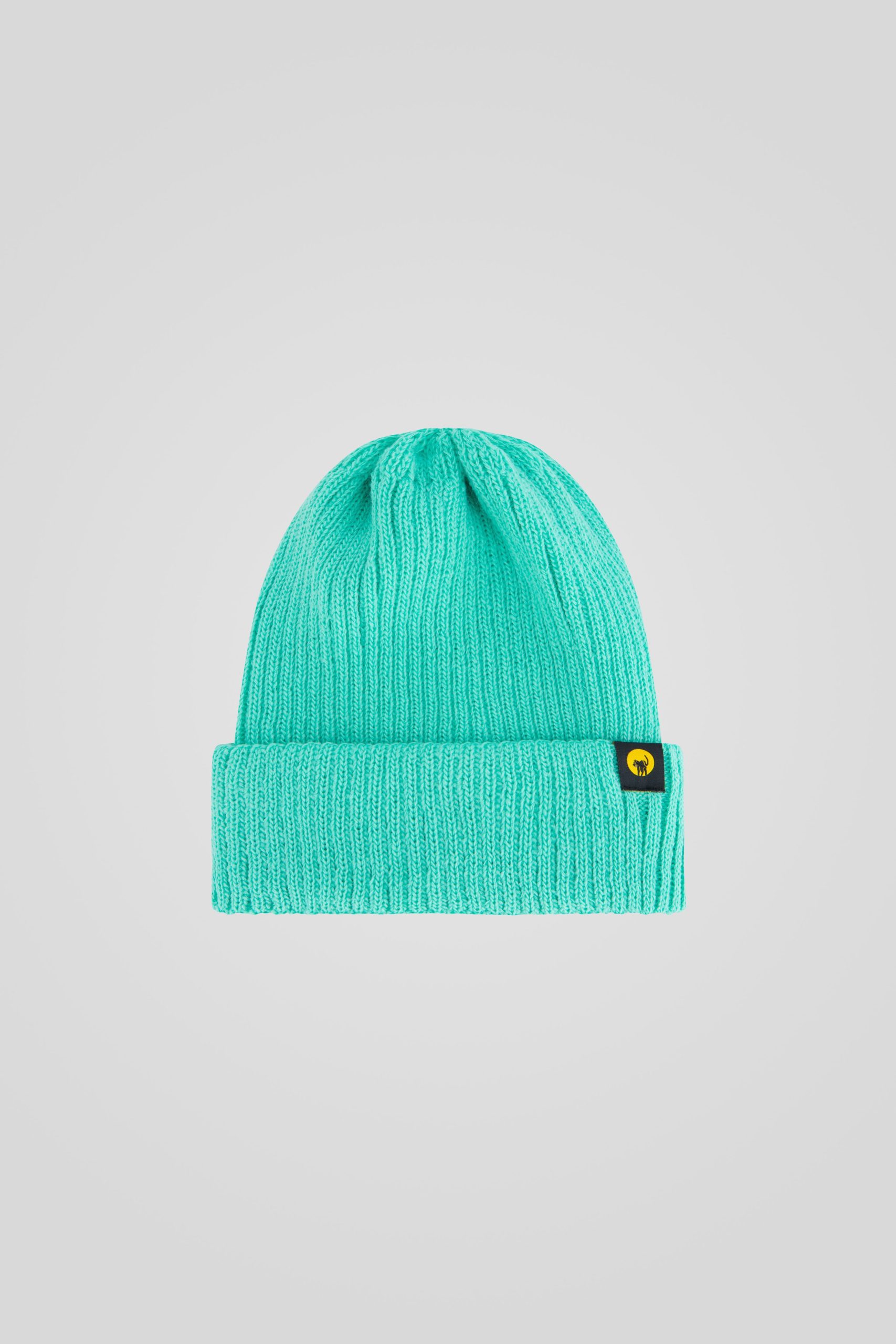 Cappello in maglia a costine verde acqua unisex