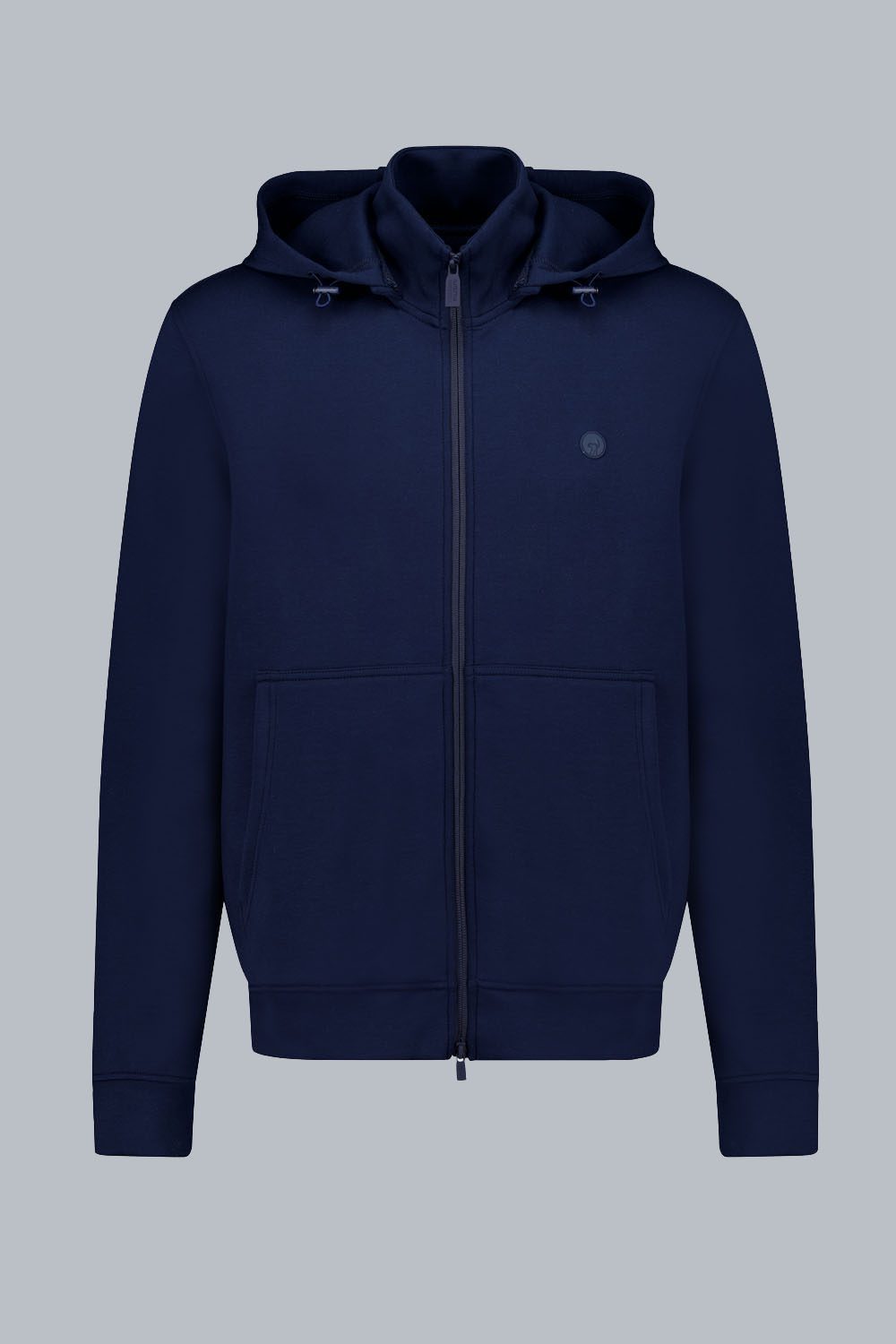 NAKU – Felpa full zip blu con cappuccio staccabile