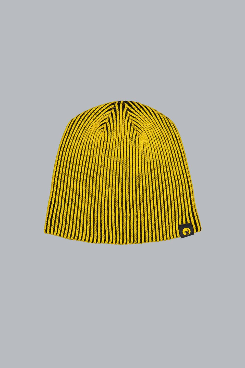 NOIR - Cappello in maglia a coste giallo