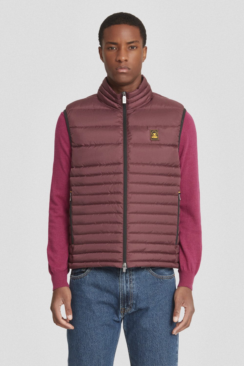 Gilet trapuntato mogano