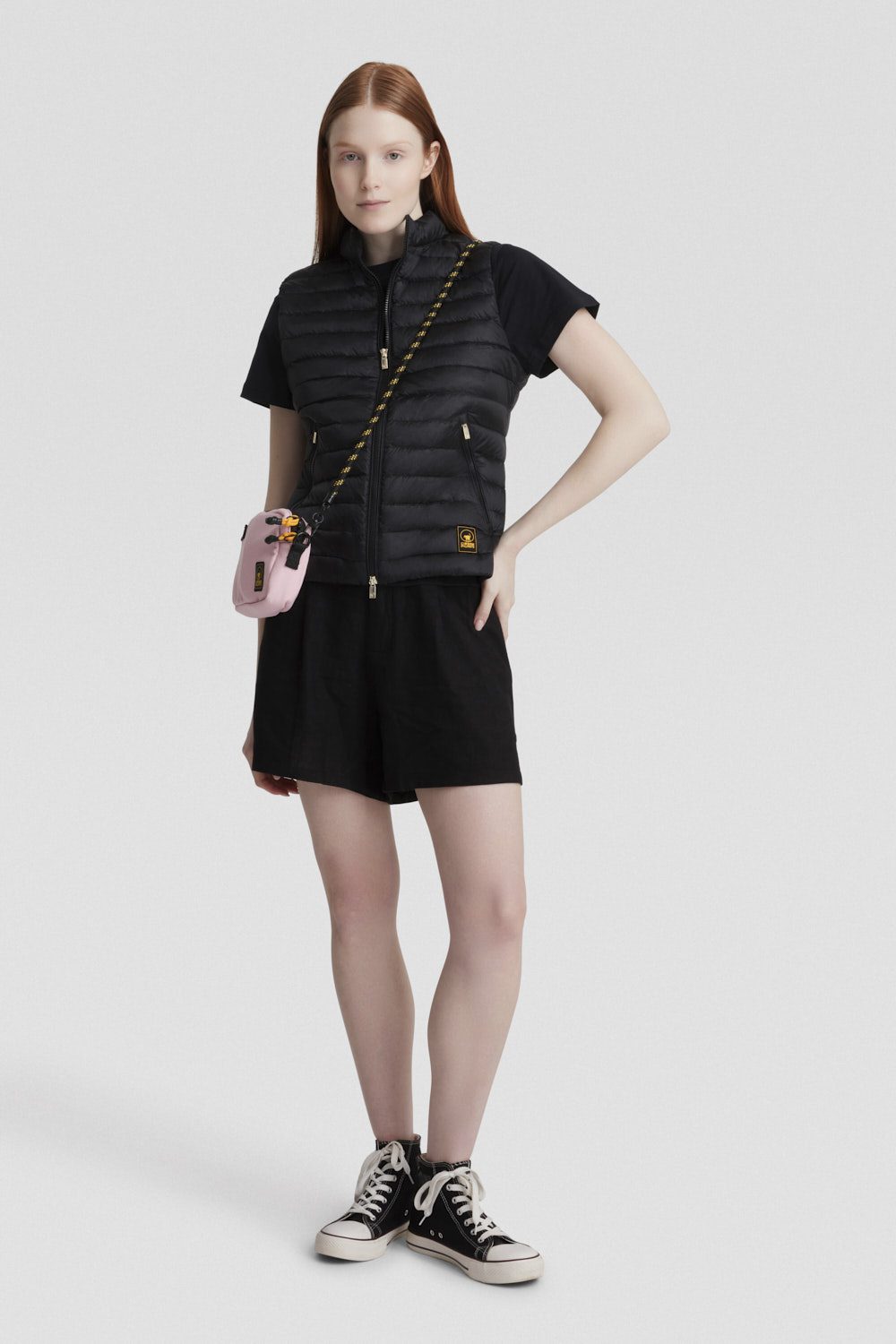 Smanicato leggero nero in vera piuma