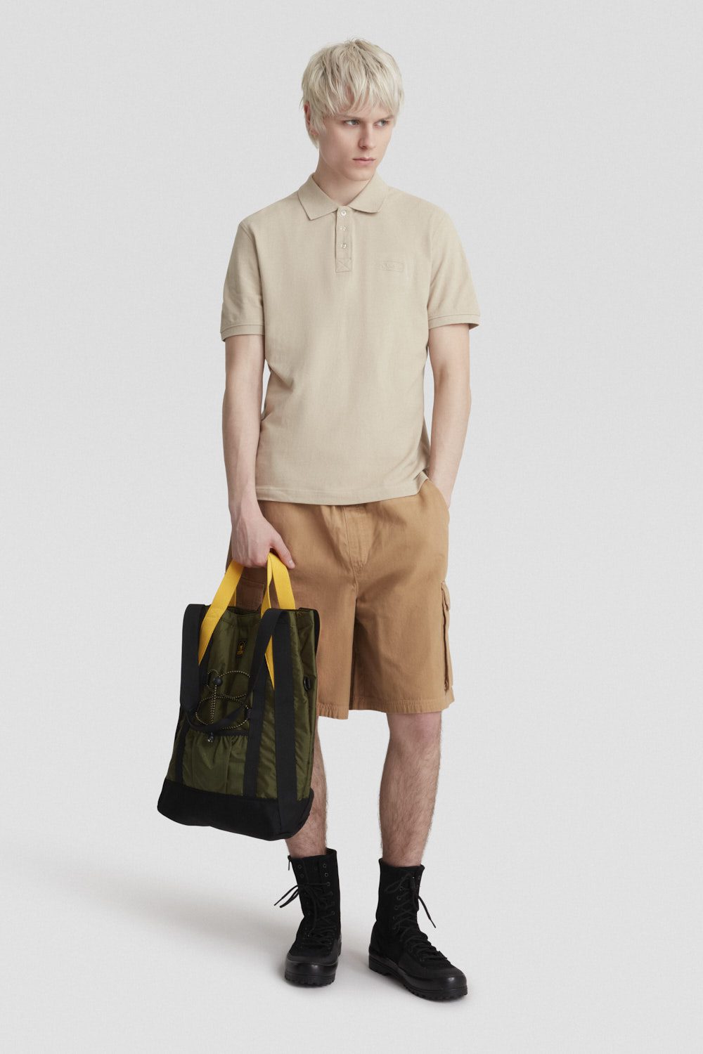 Polo in jersey stretch beige