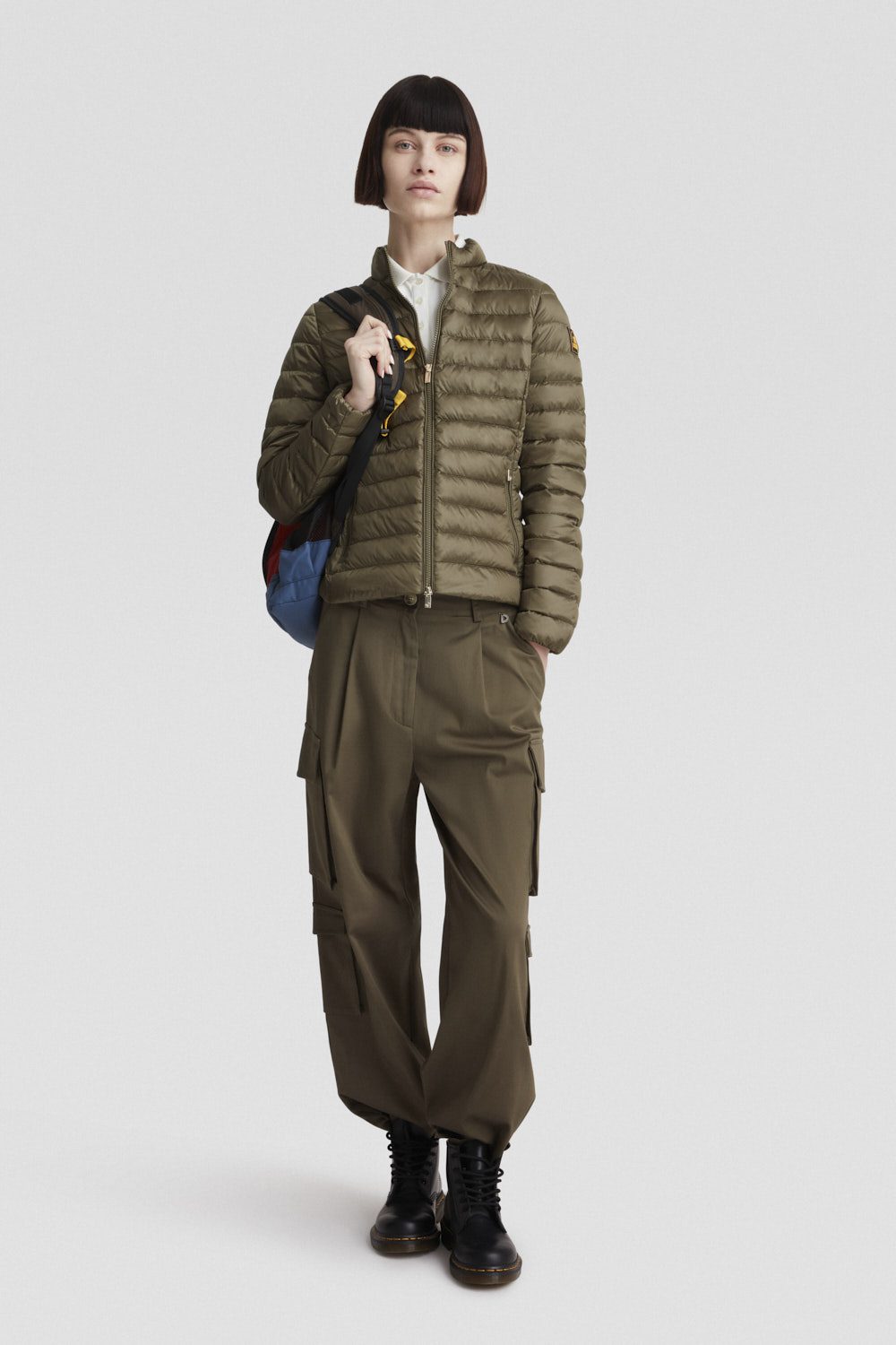 Piumino verde leggero in vera piuma