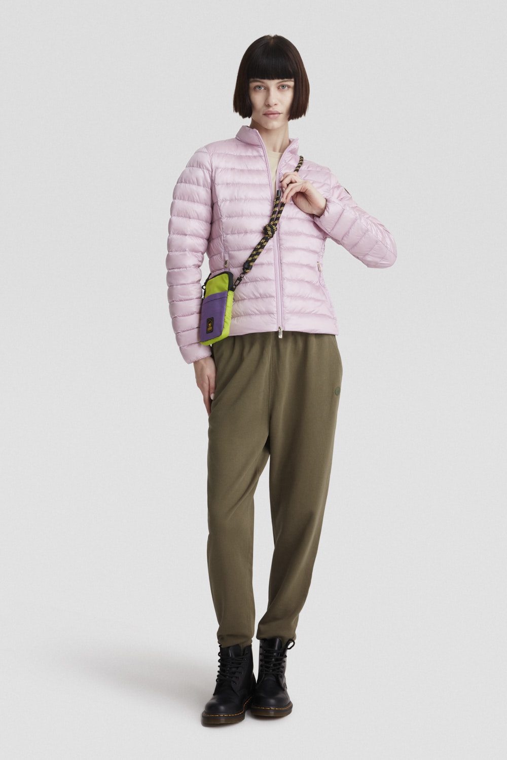 Piumino lilla leggero in vera piuma