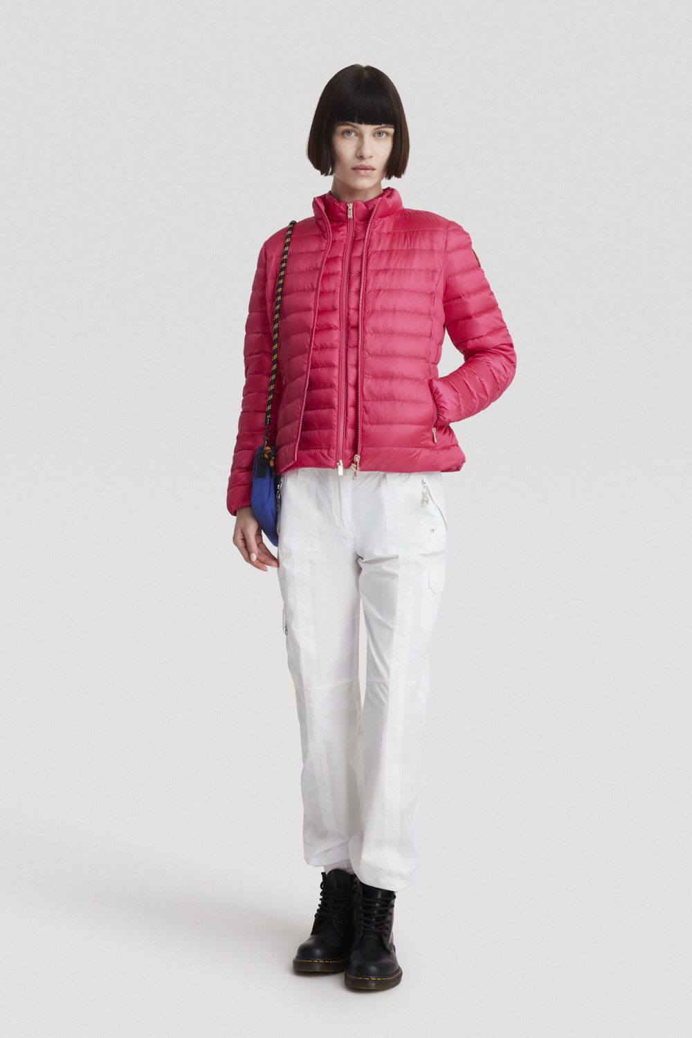 Piumino fucsia leggero in vera piuma