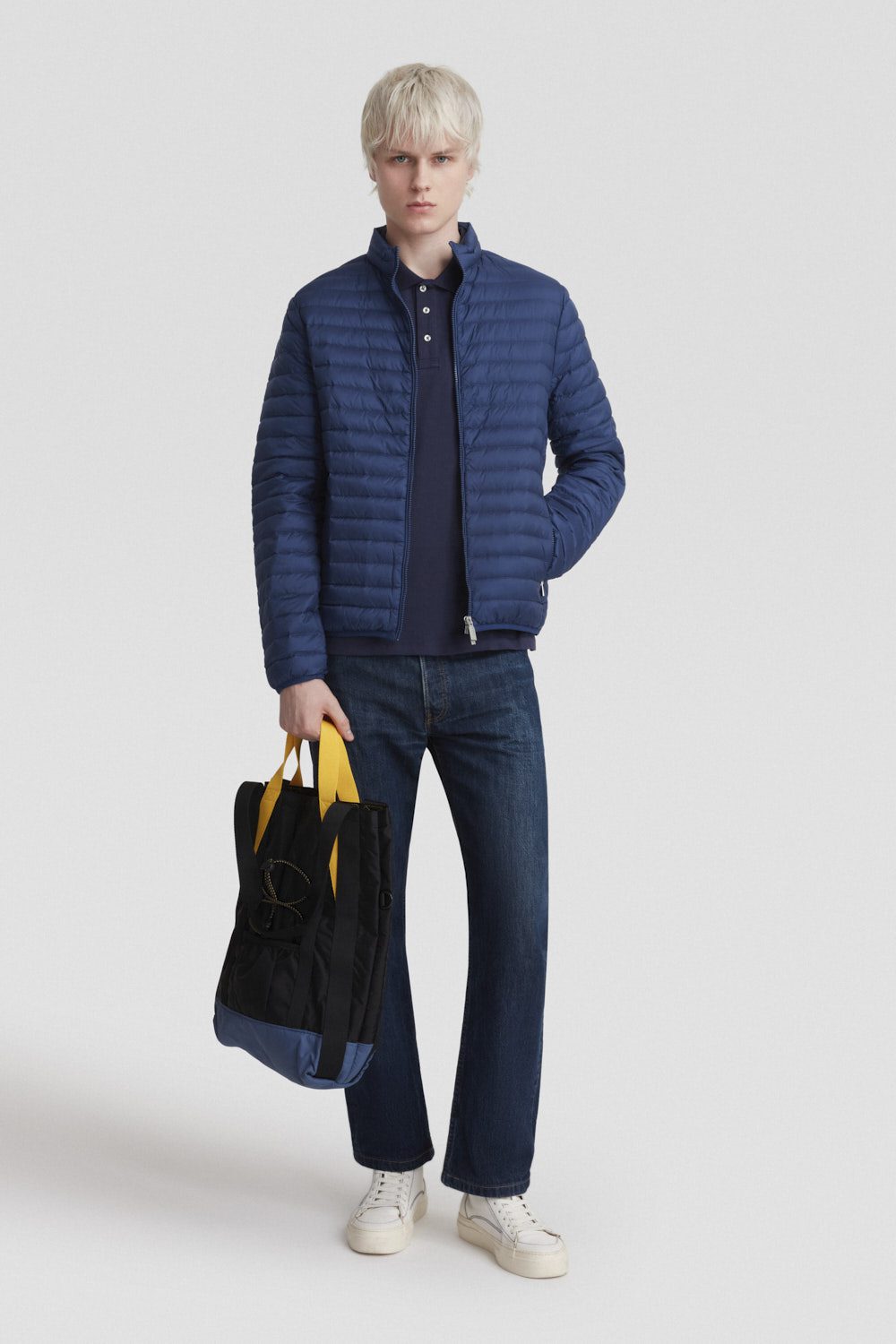 Polo in jersey stretch blu