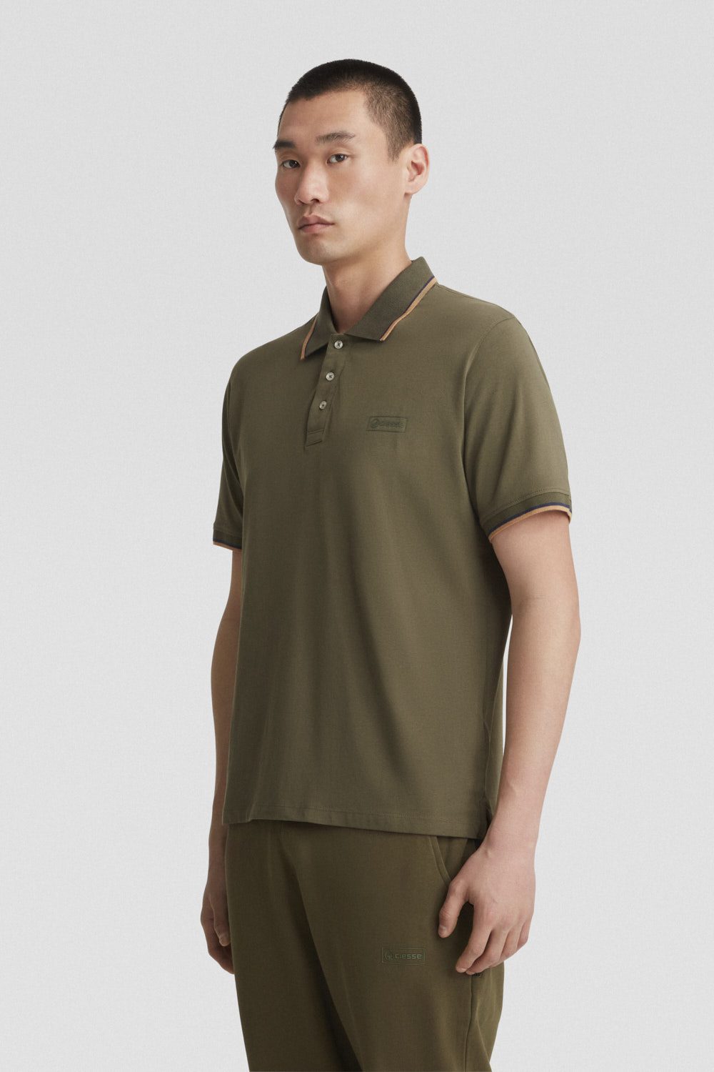 Polo in jersey stretch verde