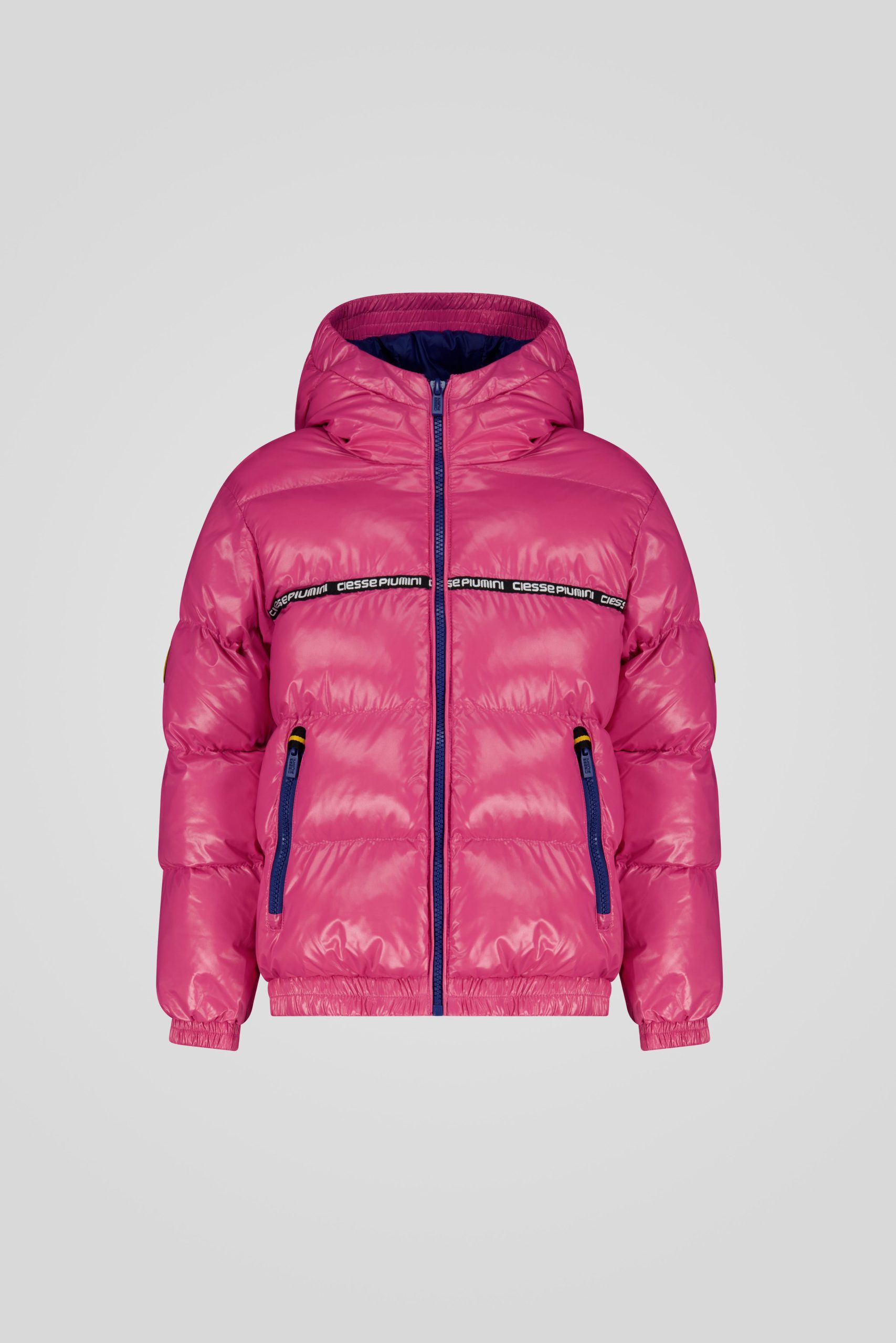 Piumino trapuntato fucsia con cappuccio