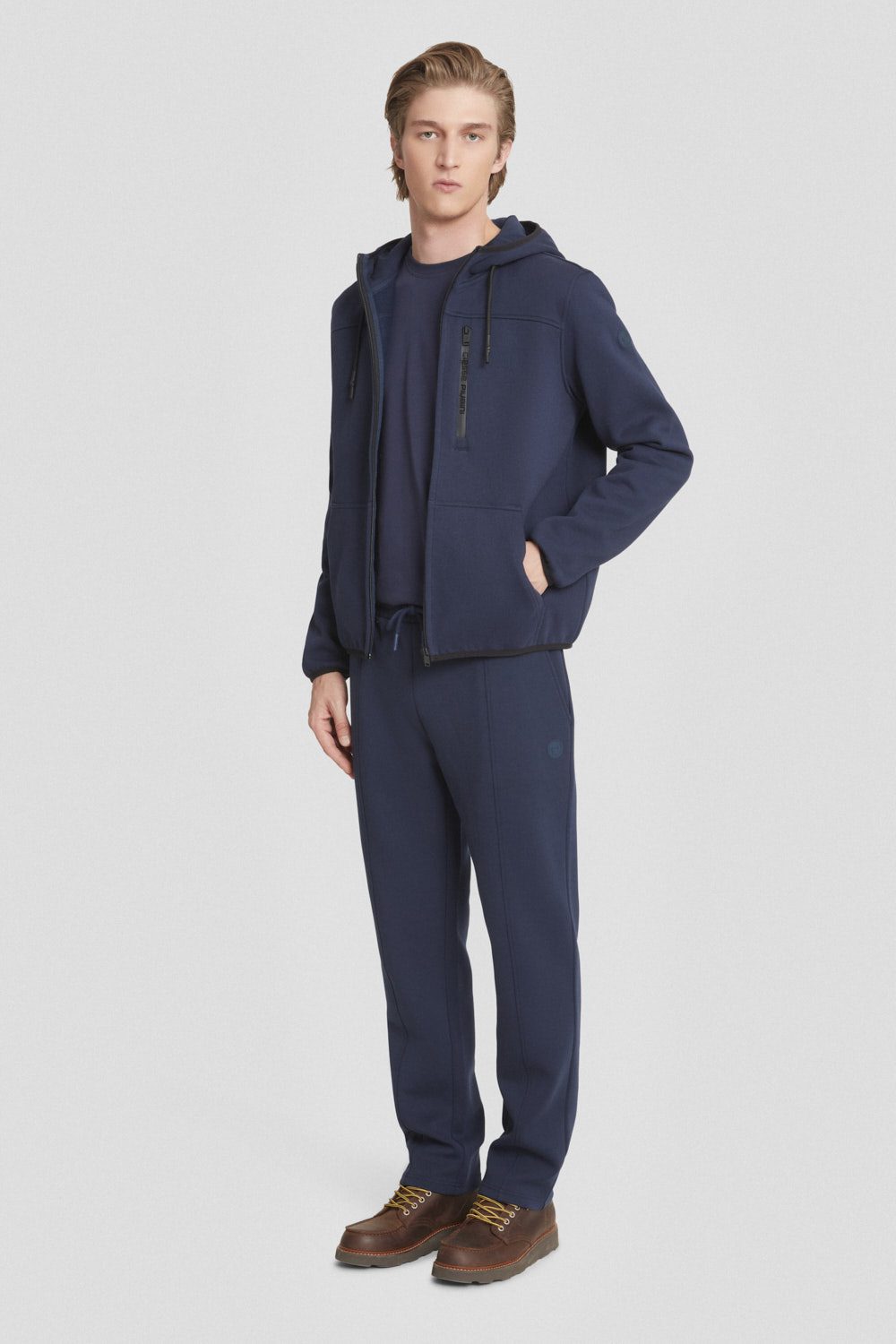 Felpa blu con cappuccio