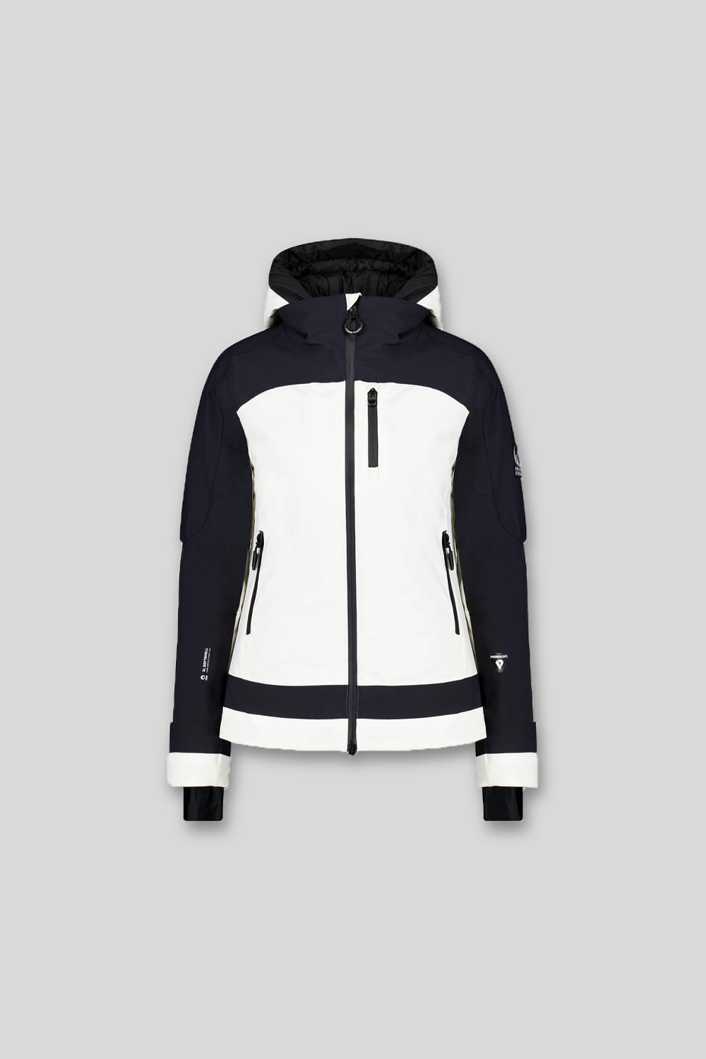 BLANCA - Giacca da sci bianca con cappuccio in softshell