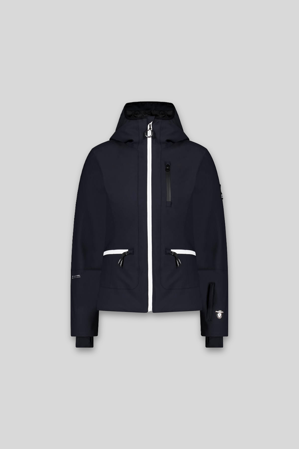 FALORIA - Giacca da sci nera con cappuccio in softshell