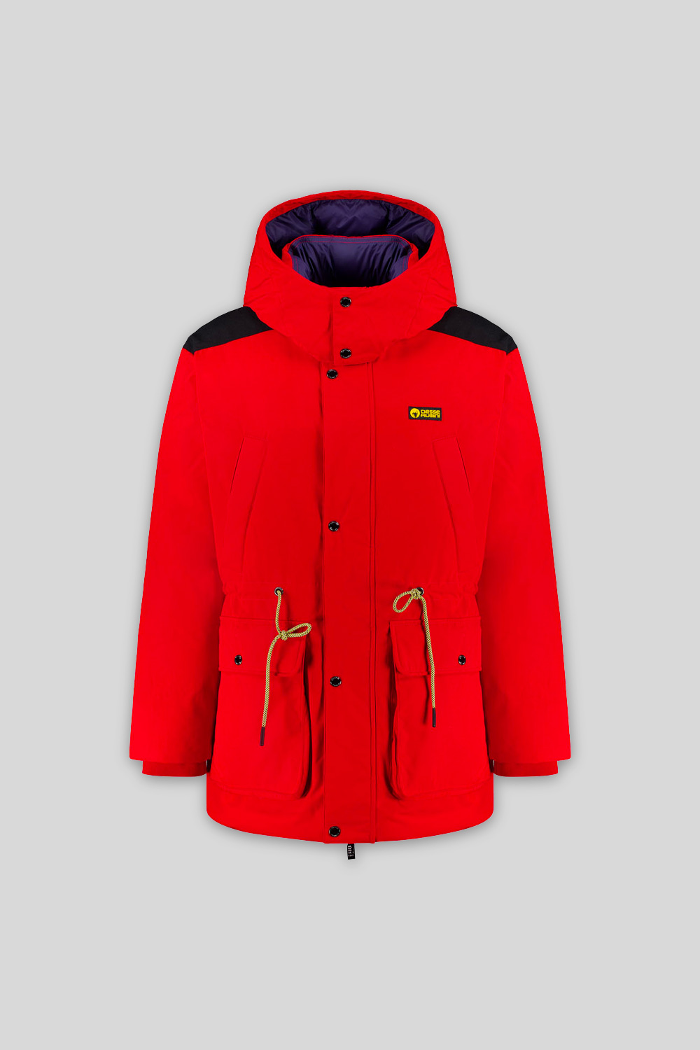 MONTANA - PARKA ROSSO CON CAPPUCCIO STACCABILE 100% RICICLATO