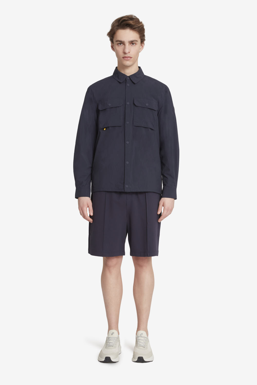 ADAMS - Pantaloni corti da uomo in tessuto interlock blu scuro