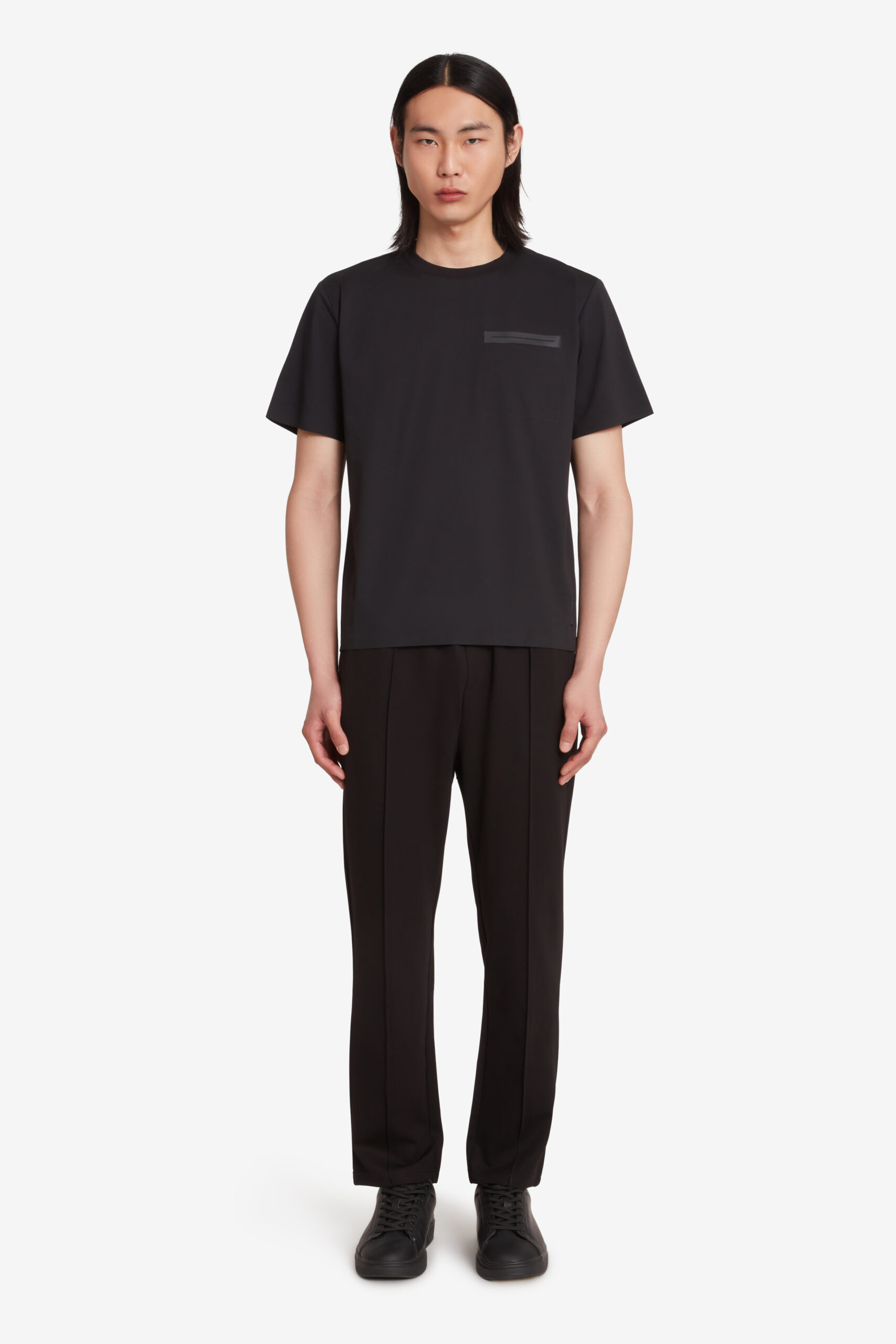 AUSTIN - T-shirt da uomo in tessuto mercerizzato nera