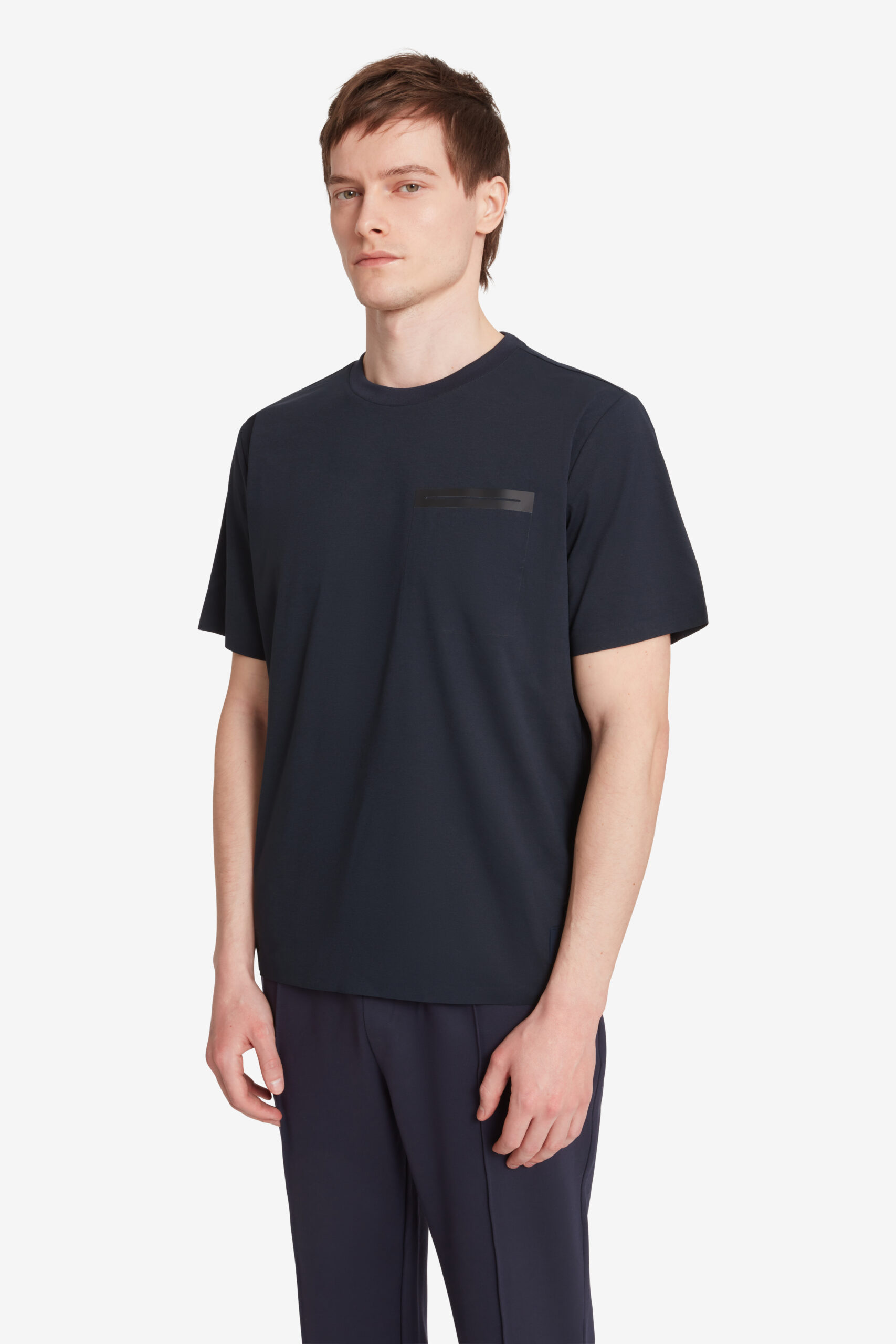 AUSTIN - T-shirt da uomo in tessuto mercerizzato blu scuro