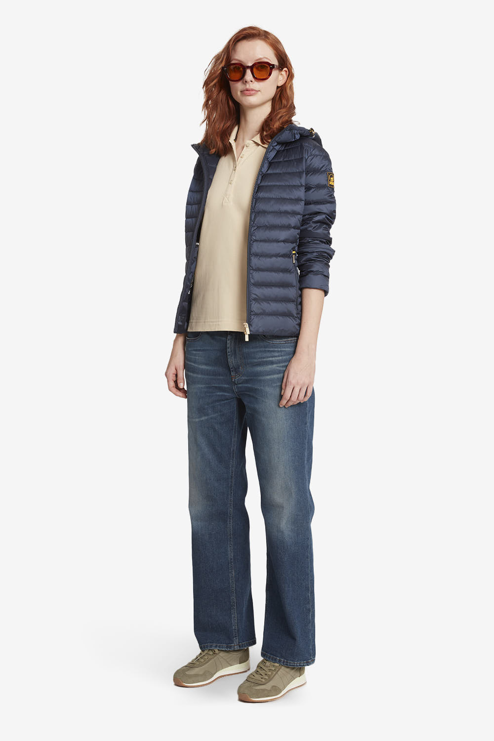 CARRIE 2.0 - Piumino 800 fill power donna blu scuro con cappuccio