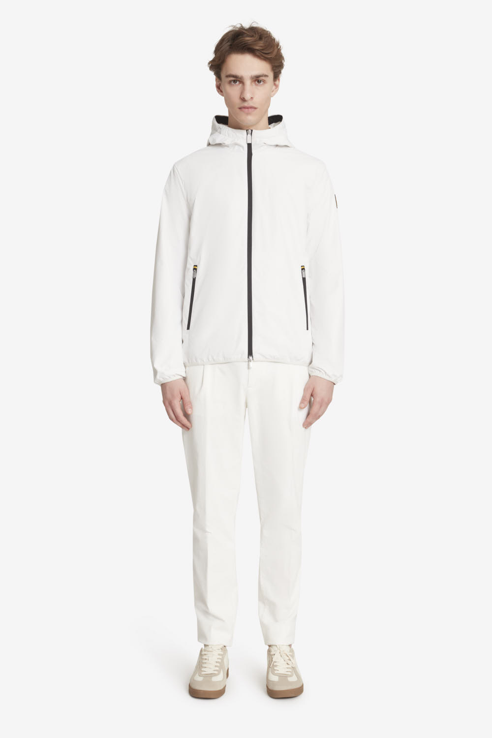 CASPER  - Giacca da uomo con cappuccio per mezza stagione bianca