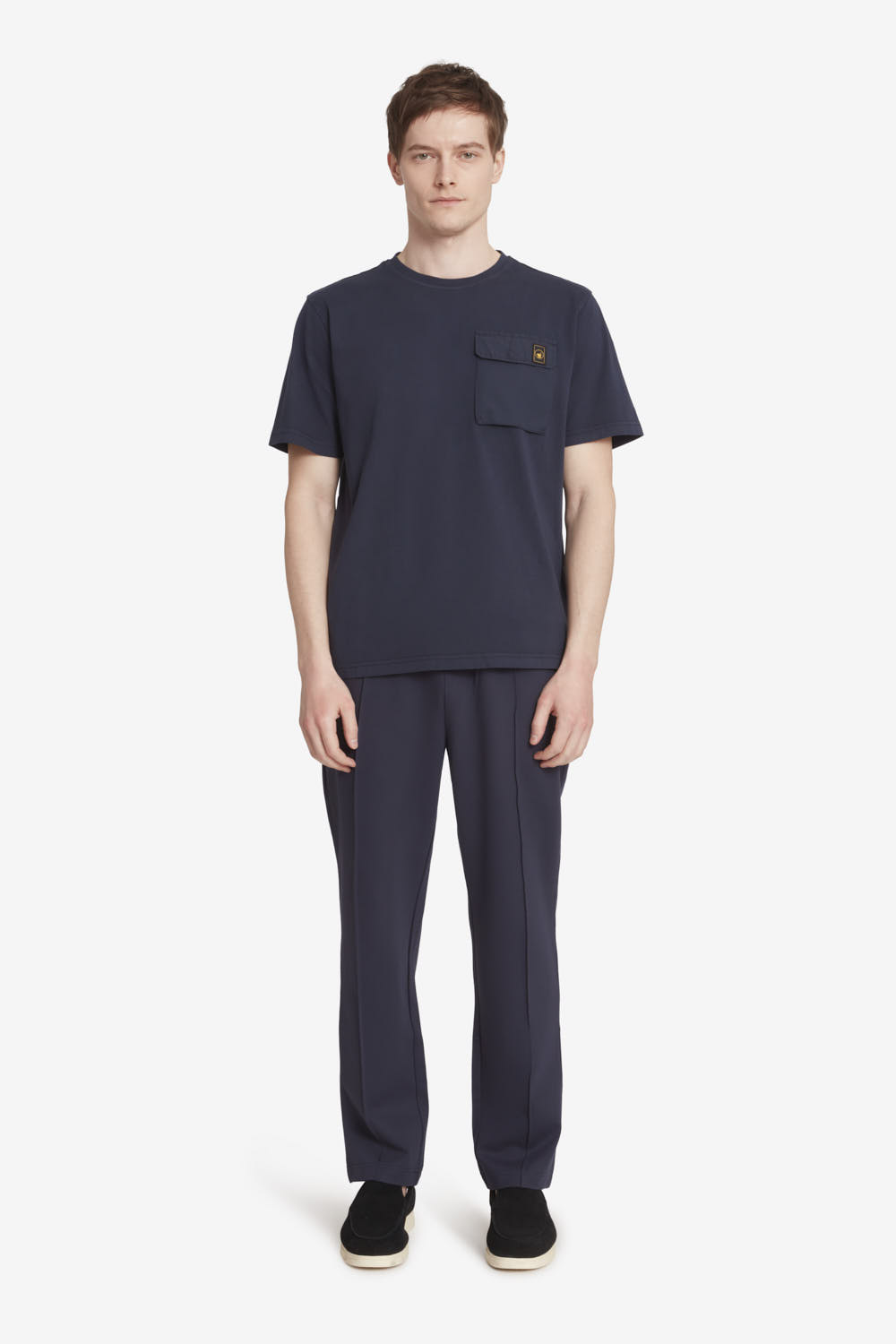 COSMOS 2.0 - T-shirt uomo in jersey con tasca in nylon blu scuro