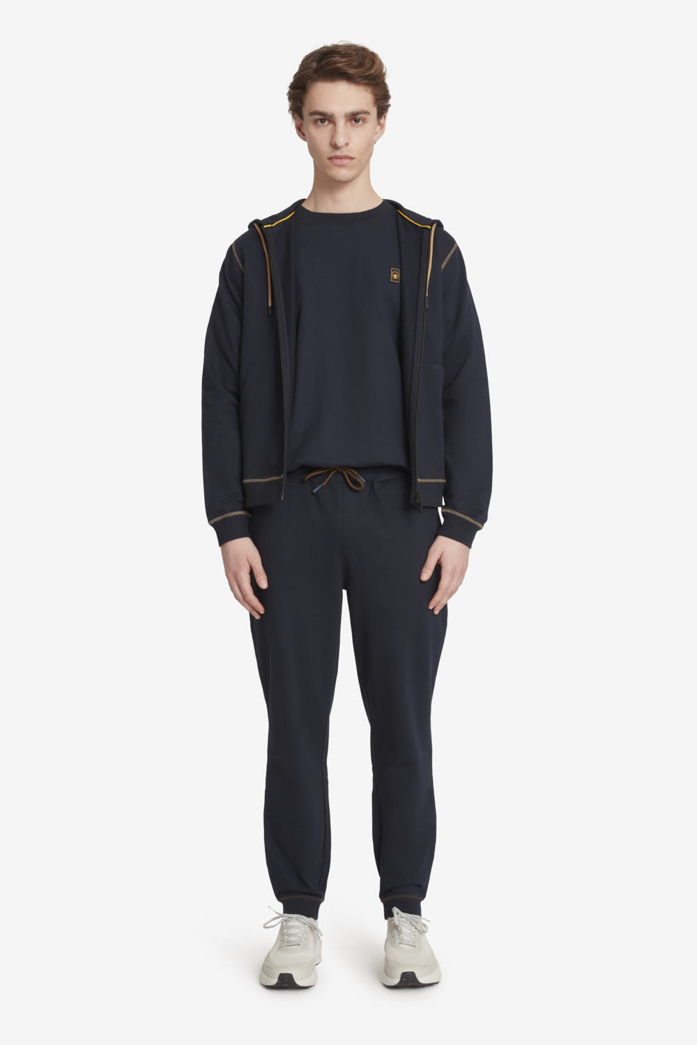 CRINCY - T-shirt over uomo 100% cotone blu scuro