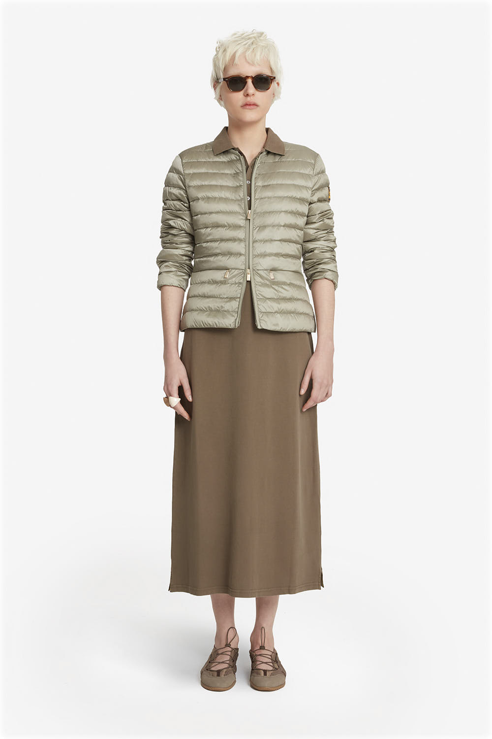 GRACE 3.0 - Piumino 800 fill power da donna in vera piuma verde tè