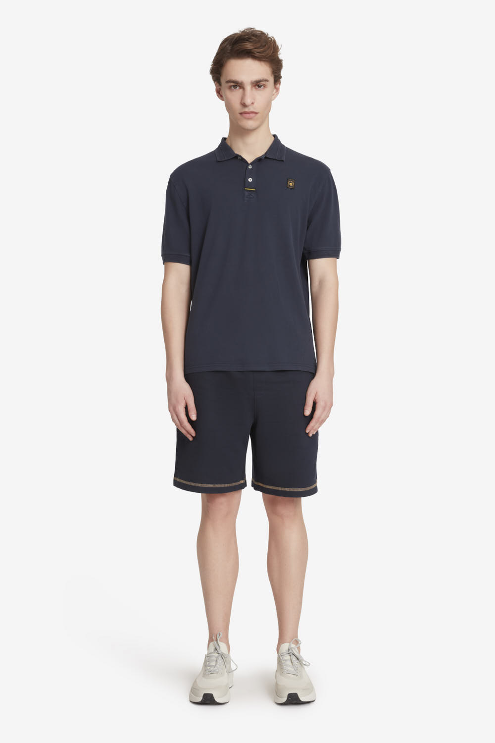 HELMY 4.0 - Polo tinto capo 95% cotone da uomo blu scuro