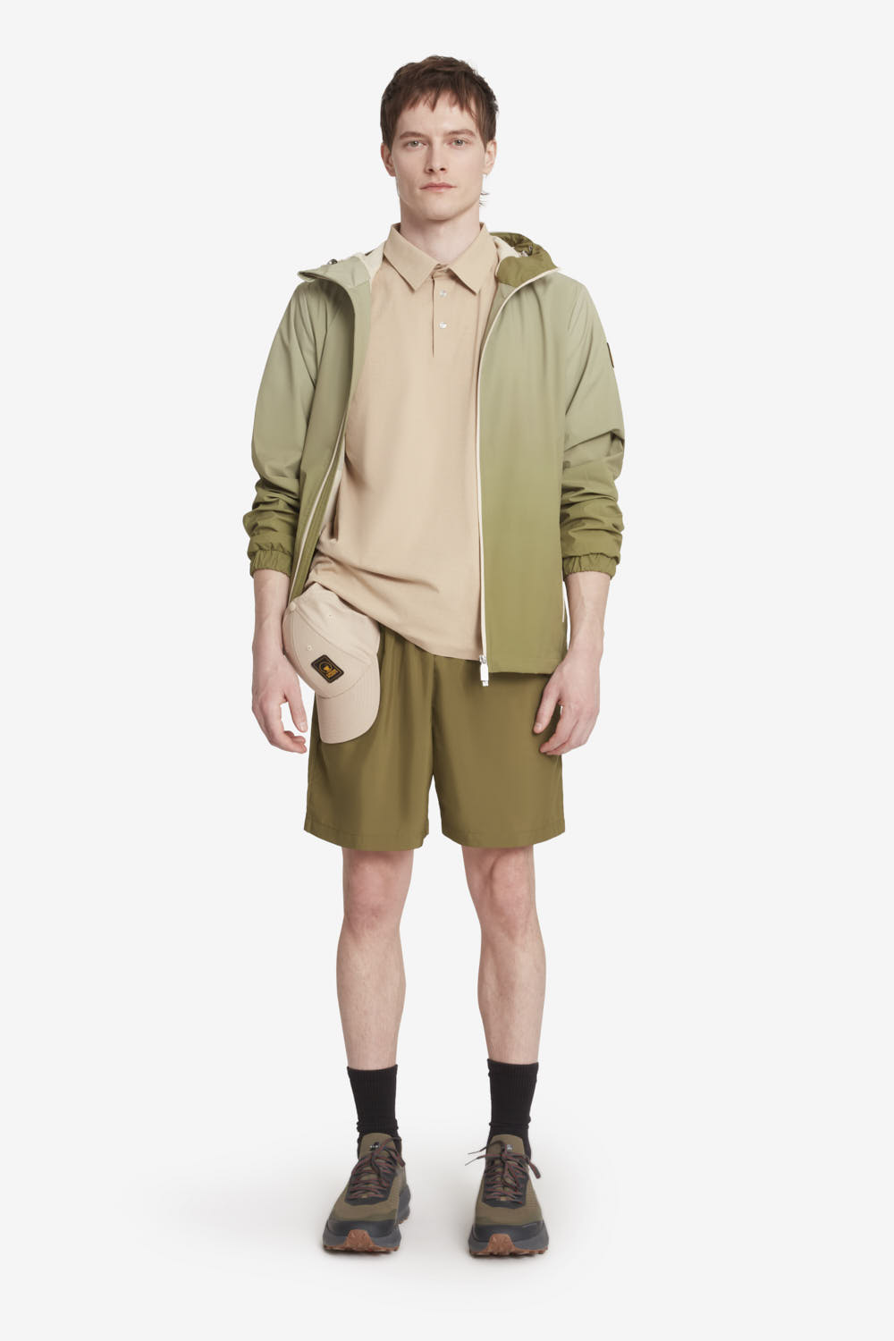 HORIZON M - Giacca a vento uomo con cappuccio packable verde