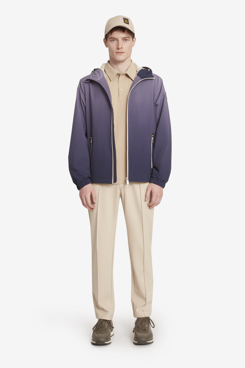 HORIZON M - Giacca a vento uomo con cappuccio packable viola