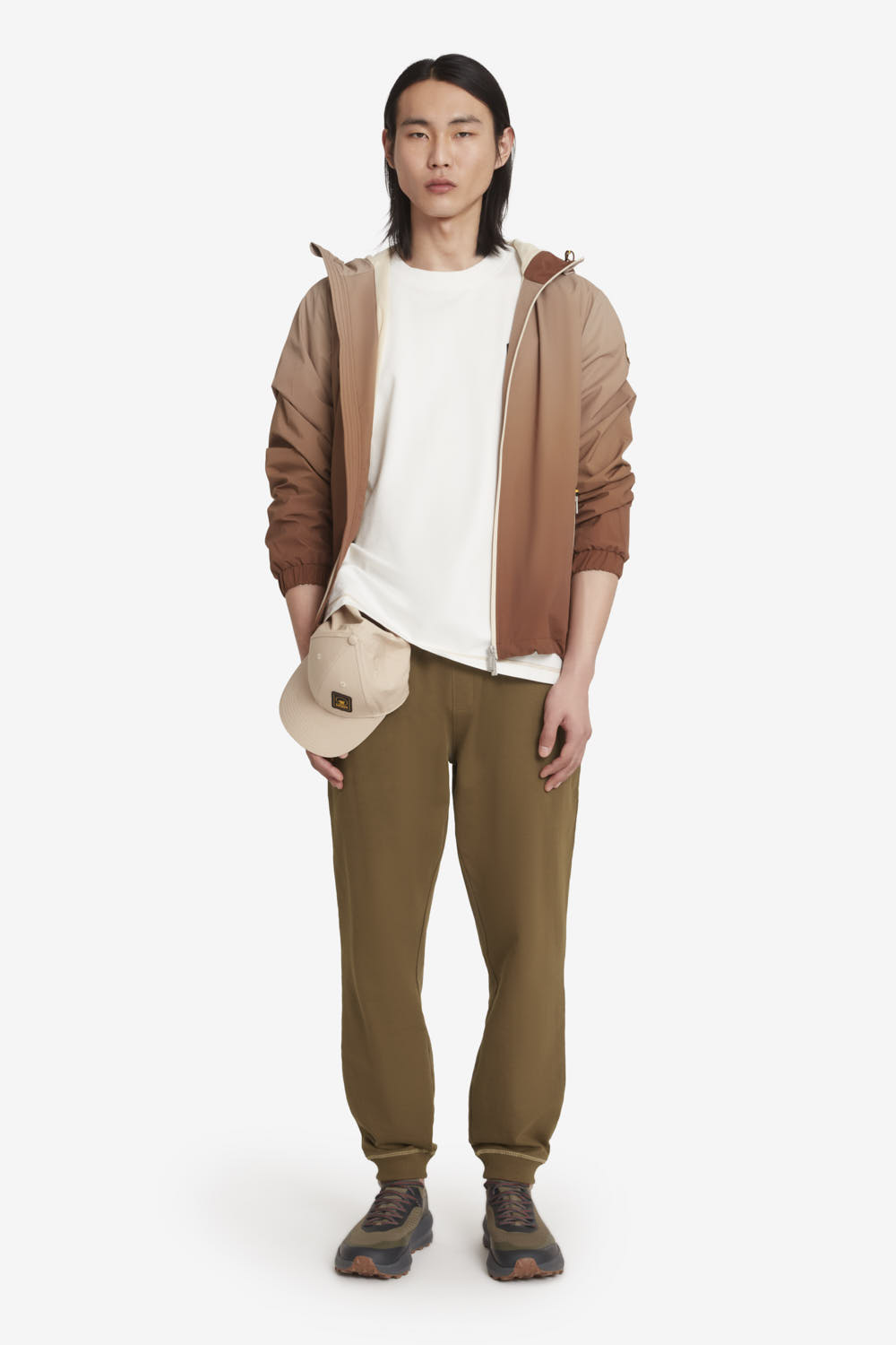 HORIZON M - Giacca a vento uomo con cappuccio packable marrone