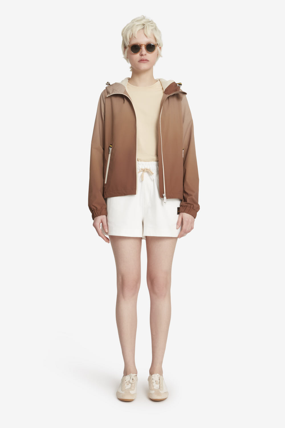 HORIZON W - Giacca a vento donna con cappuccio packable marrone