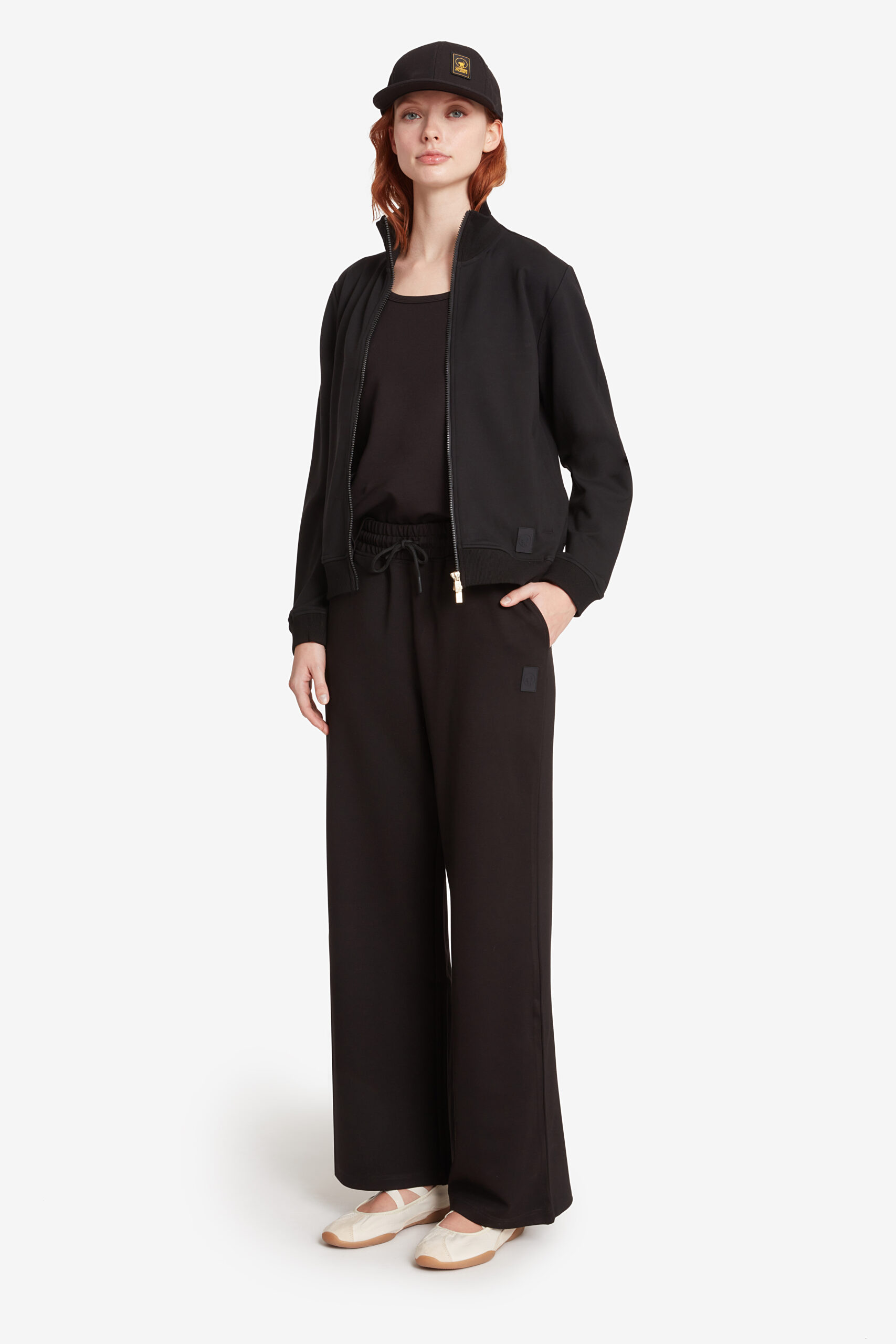 KABRU - Felpa collo alto da donna nera