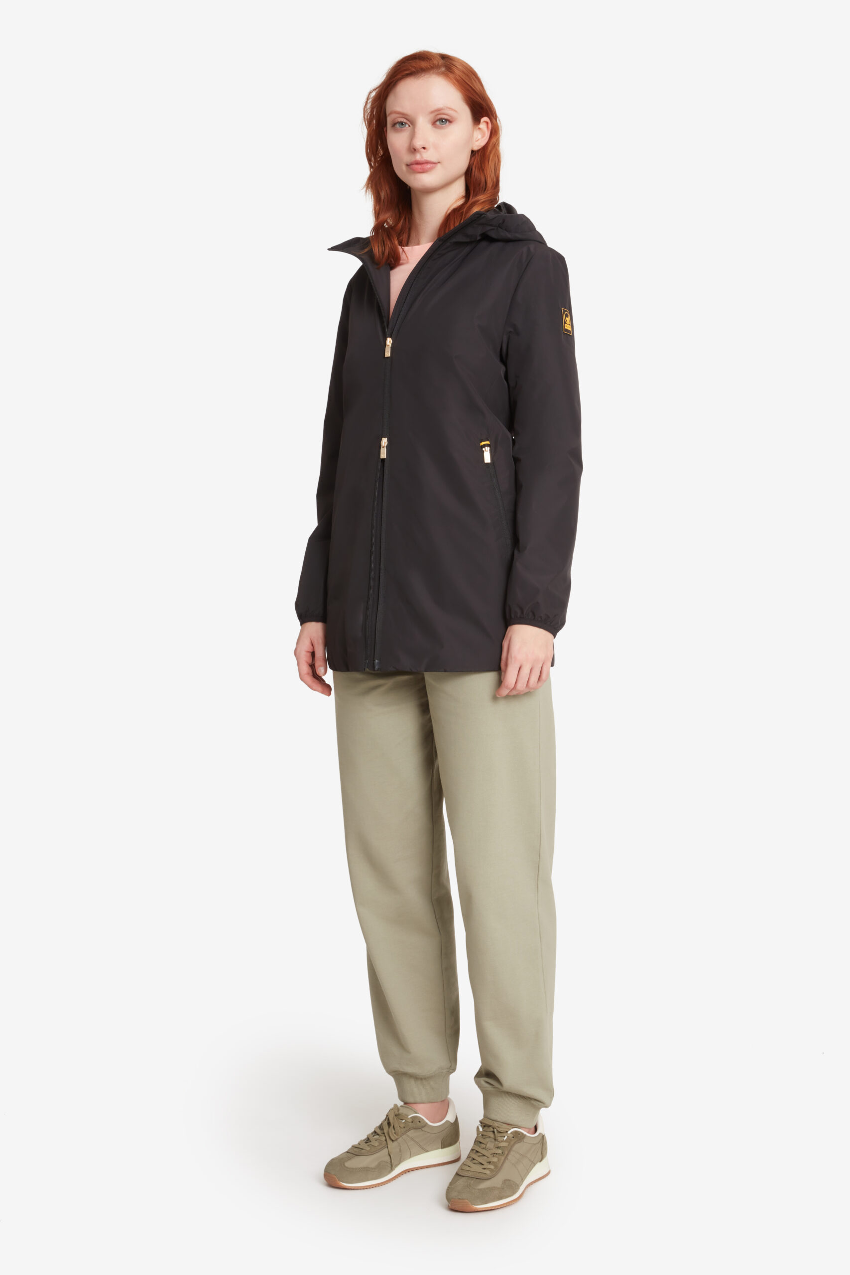 KARUNA - Giacca mezza stagione donna con cappuccio nera