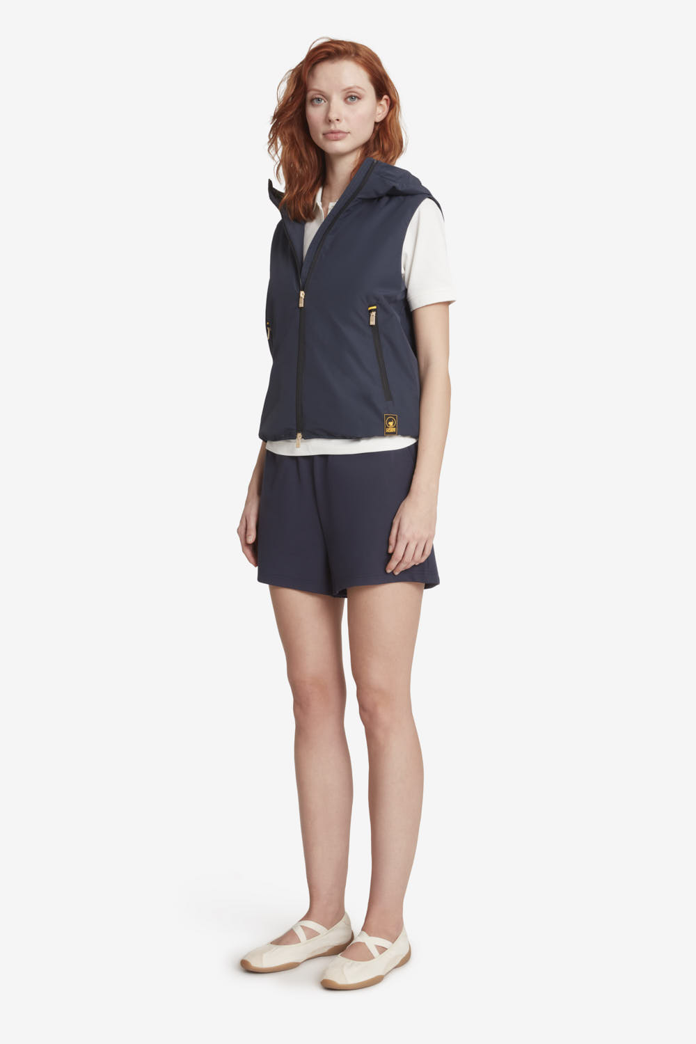KENZA - Gilet imbottito con cappuccio blu scuro