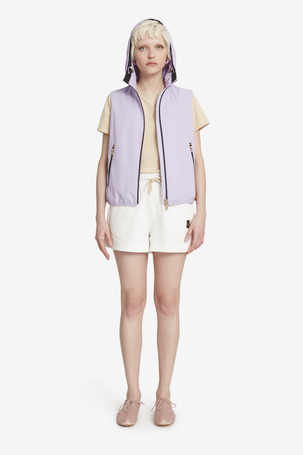 KENZA - Gilet imbottito con cappuccio lilla