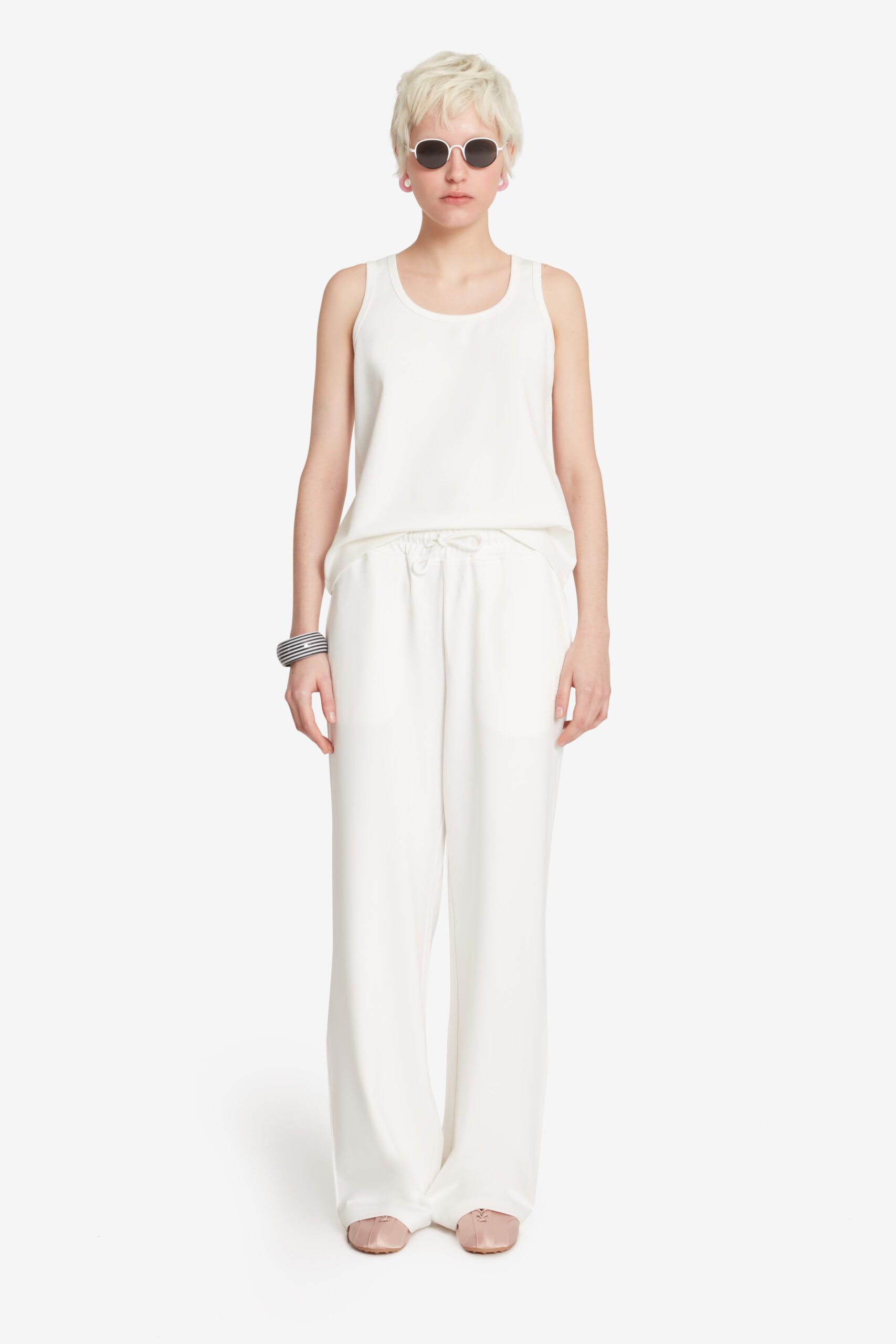 KUNGAR - Canotta da donna bianca